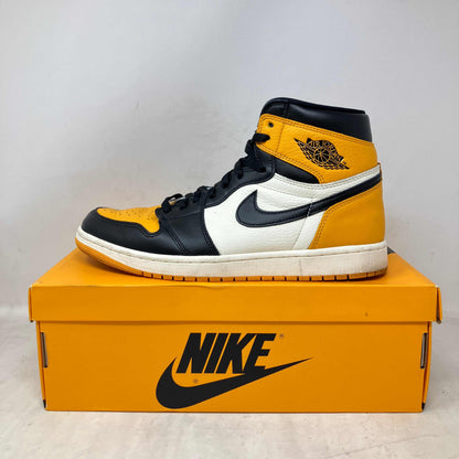 Pre owned Jordan 1 Retro High OG Taxi sneakers with all accessories included, uncleaned condition