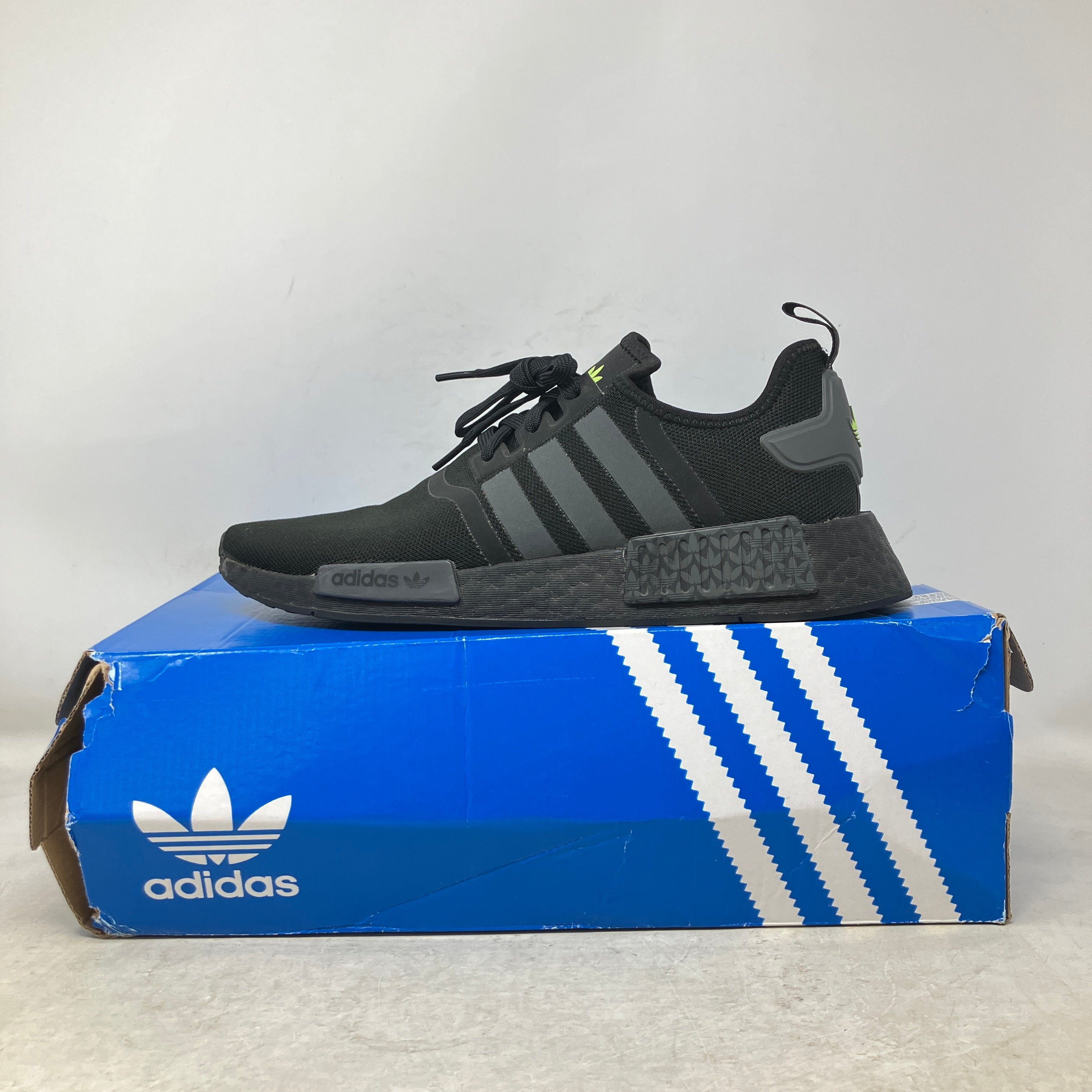 adidas NMD R1 Core Black Grey Solar Yellow