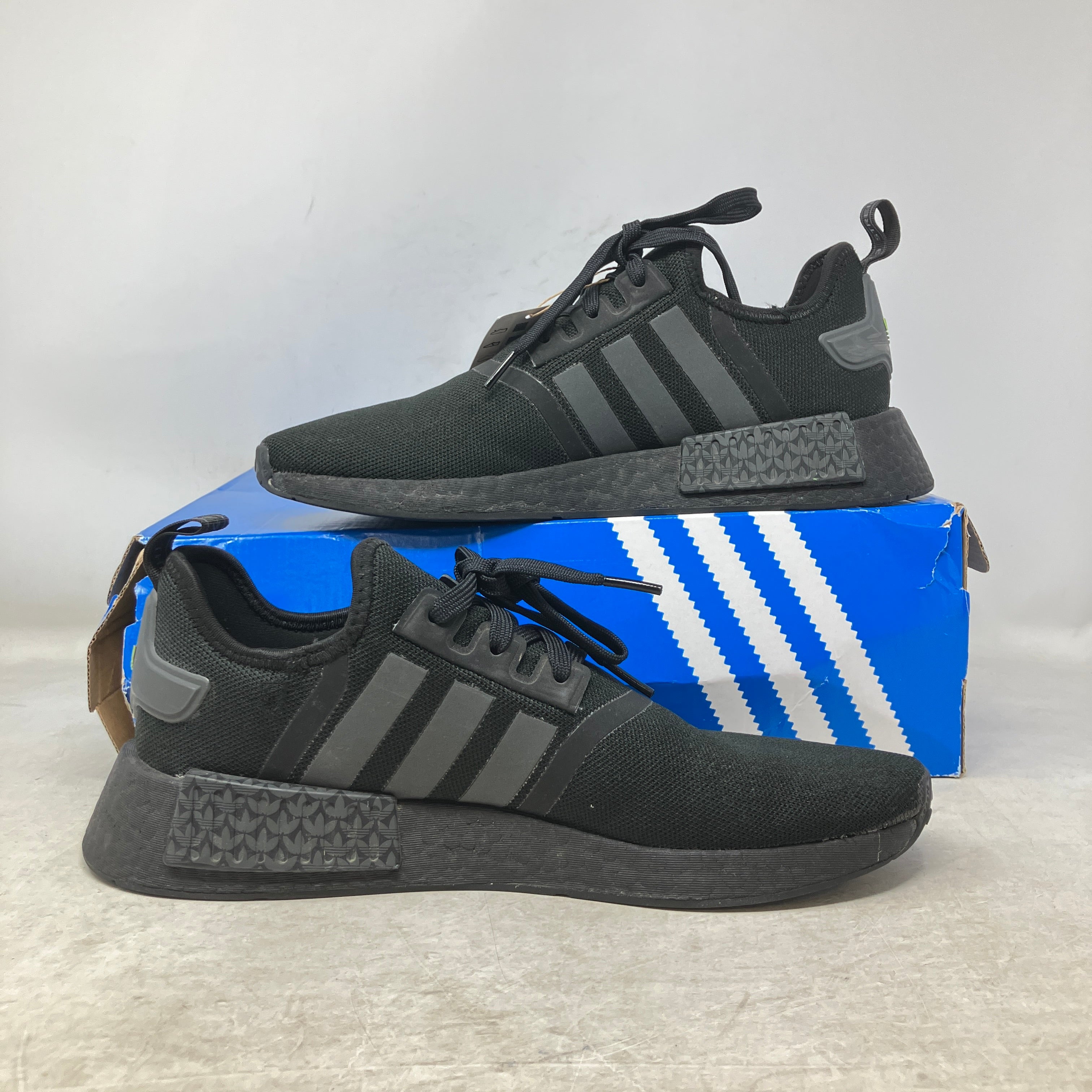 adidas NMD R1 Core Black Grey Solar Yellow