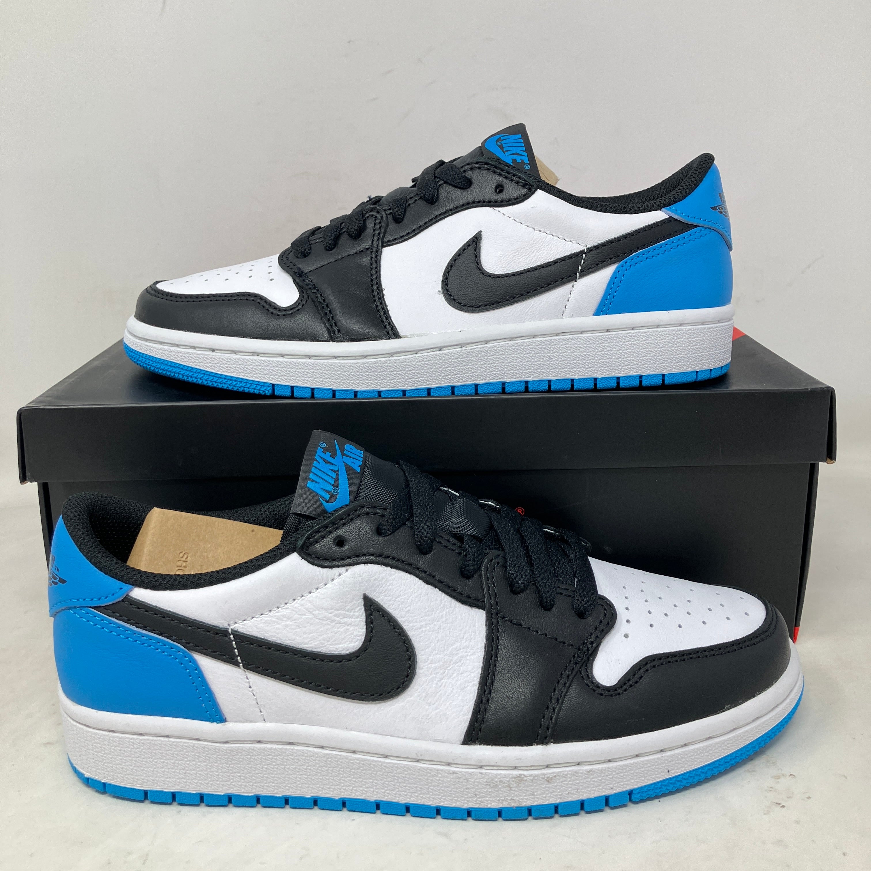 Jordan 1 Retro Low OG Black Dark Powder Blue (Women's)