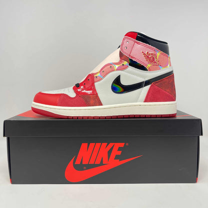 Jordan 1 Retro High OG Spider-Man Across the Spider-Verse sneaker on Nike box