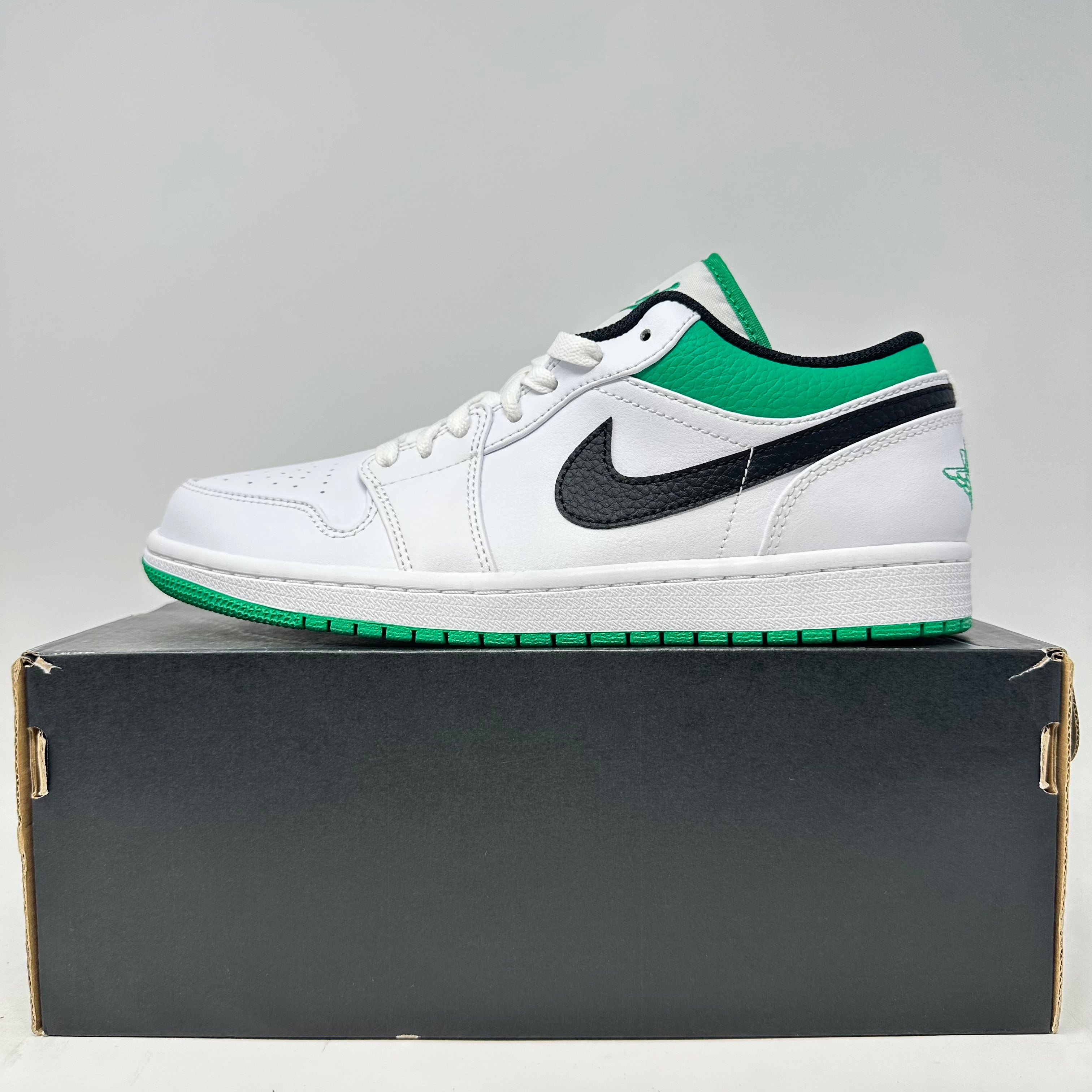 Jordan 1 Low White Lucky Green Black