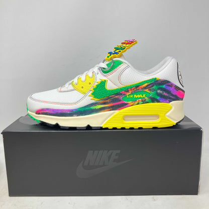 Nike Air Max 90 Grateful Dead University of Oregon Grateful Ducks sneakers on black Nike box