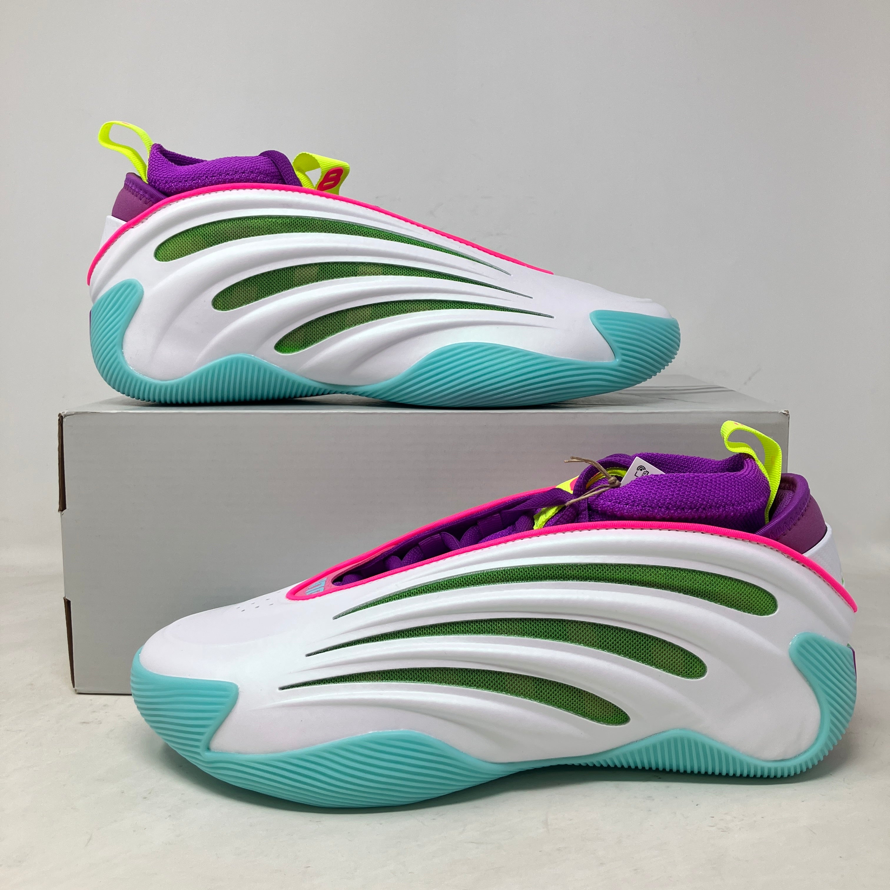 adidas Harden Vol. 9 Jalen Williams White Lucid Lime Pink