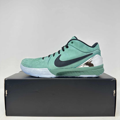 Nike Kobe 4 Protro Girl Dad sneaker in green with black swoosh and silver heel detail on black box