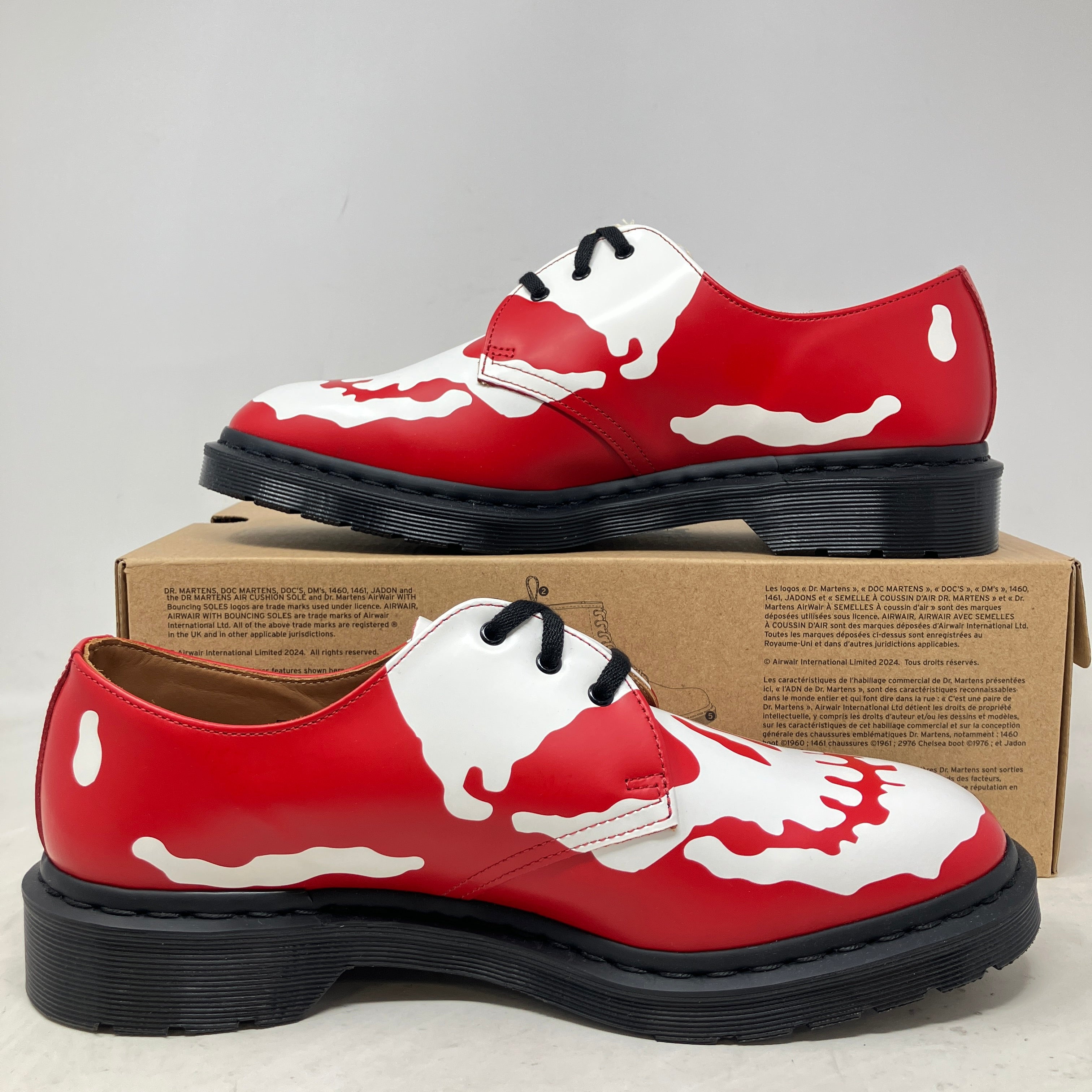 Dr. Martens 1461 3-Eye Shoe Supreme Skull Red White