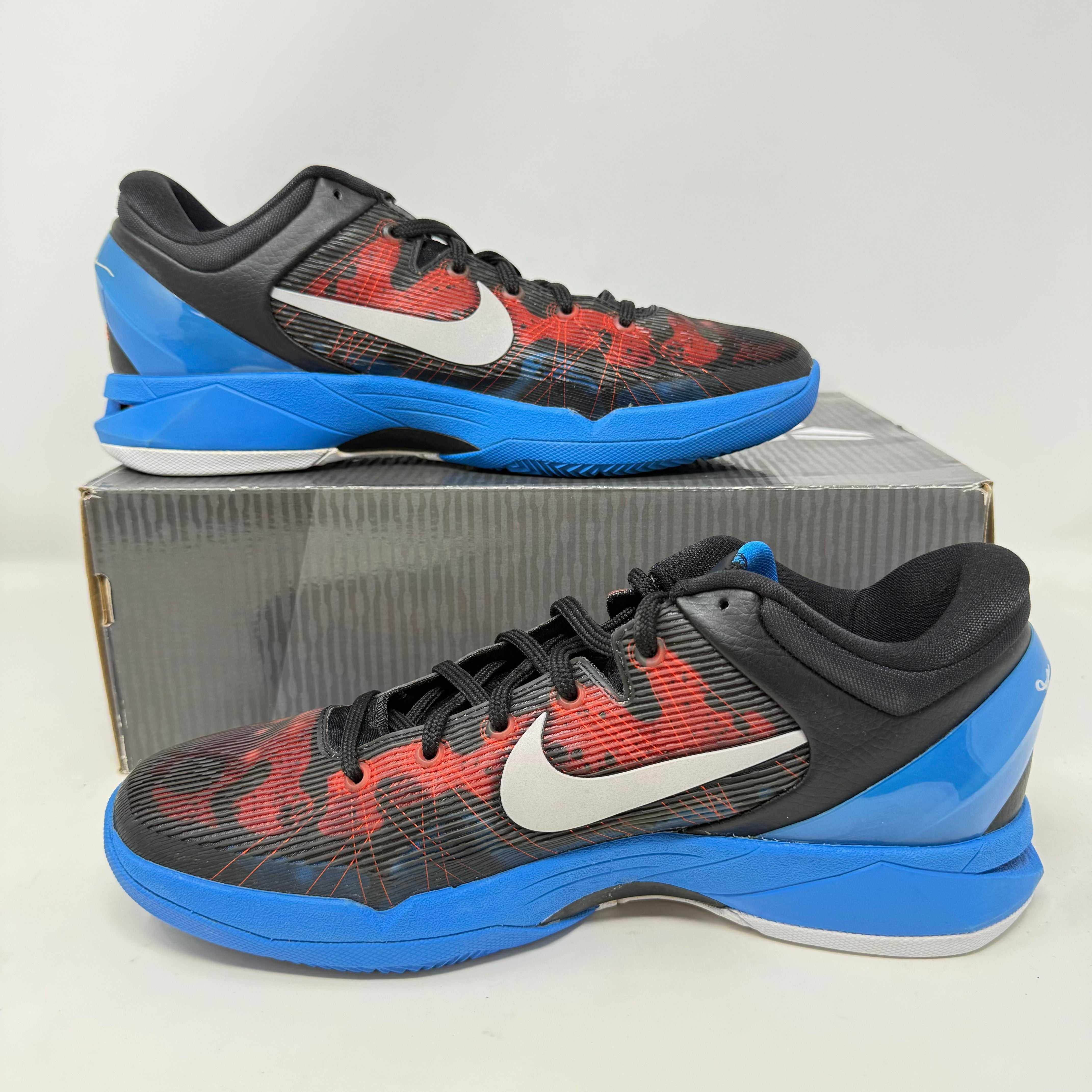 Nike Kobe 7 Poison Dart Frog Blue sneakers with original box.