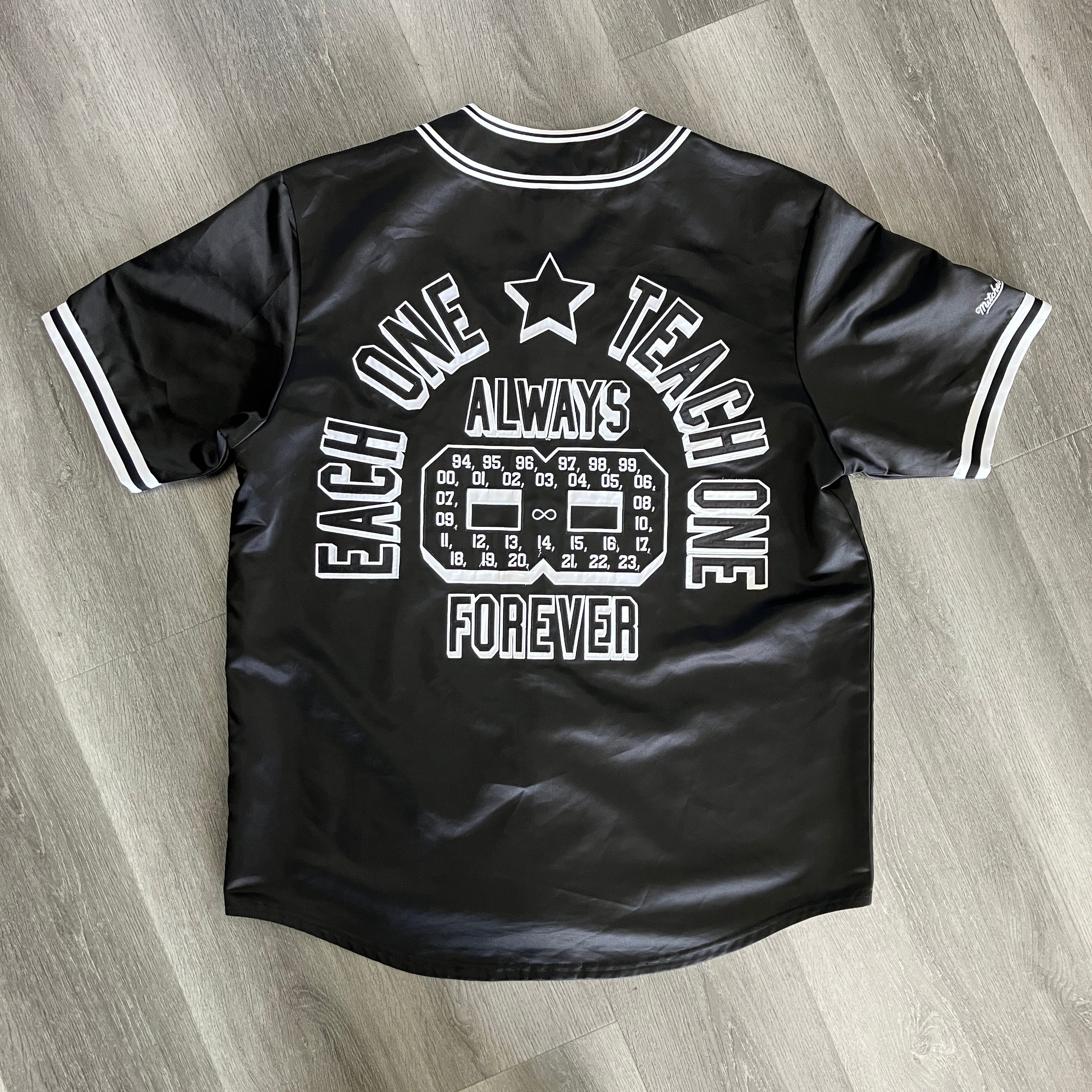 Supreme Mitchell & Ness Satin Baseball Jersey Black