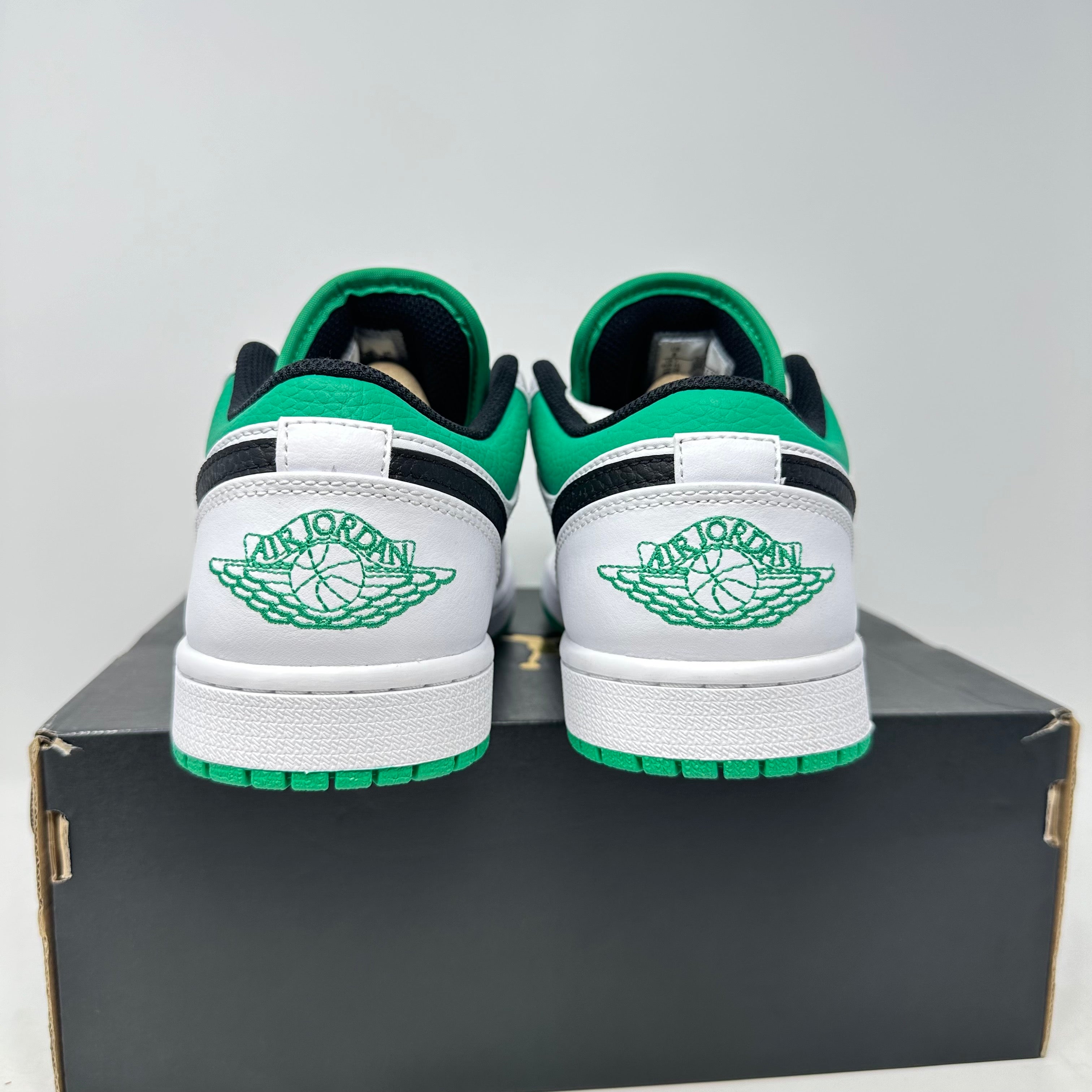 Jordan 1 Low White Lucky Green Black