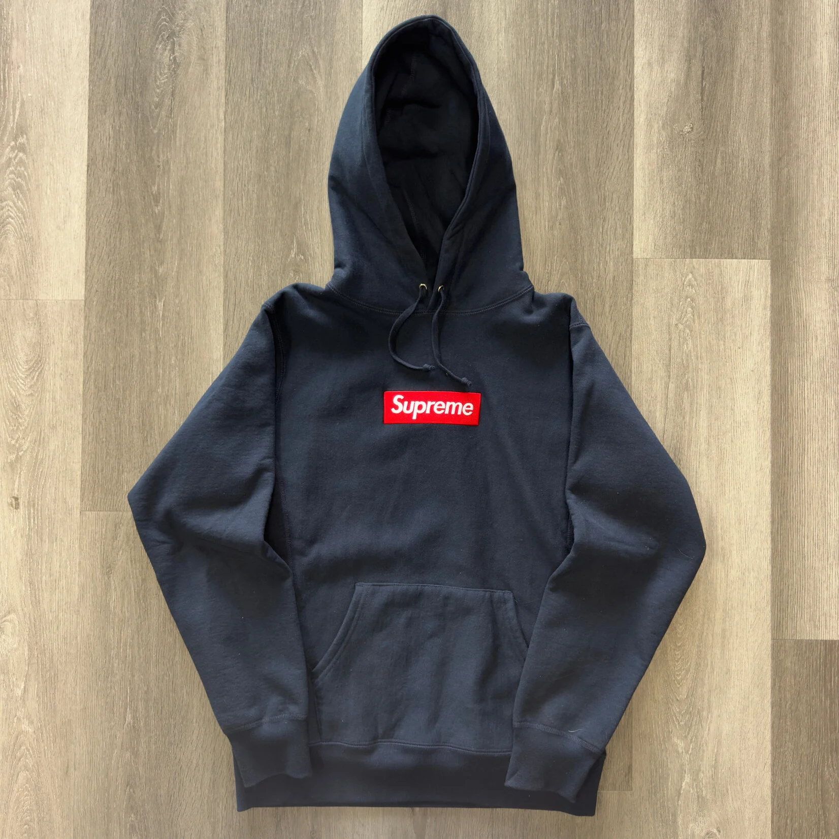 Supreme Box Logo Hooded Sweatshirt Navy
