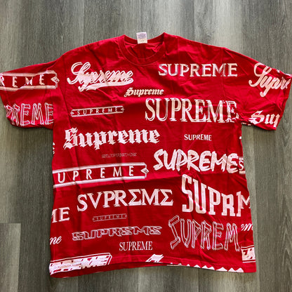 Supreme Multi Logo Tee Red
