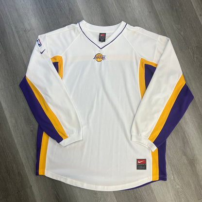Vintage 2000s Los Angeles Lakers Nike Warm Up Long Sleeve White