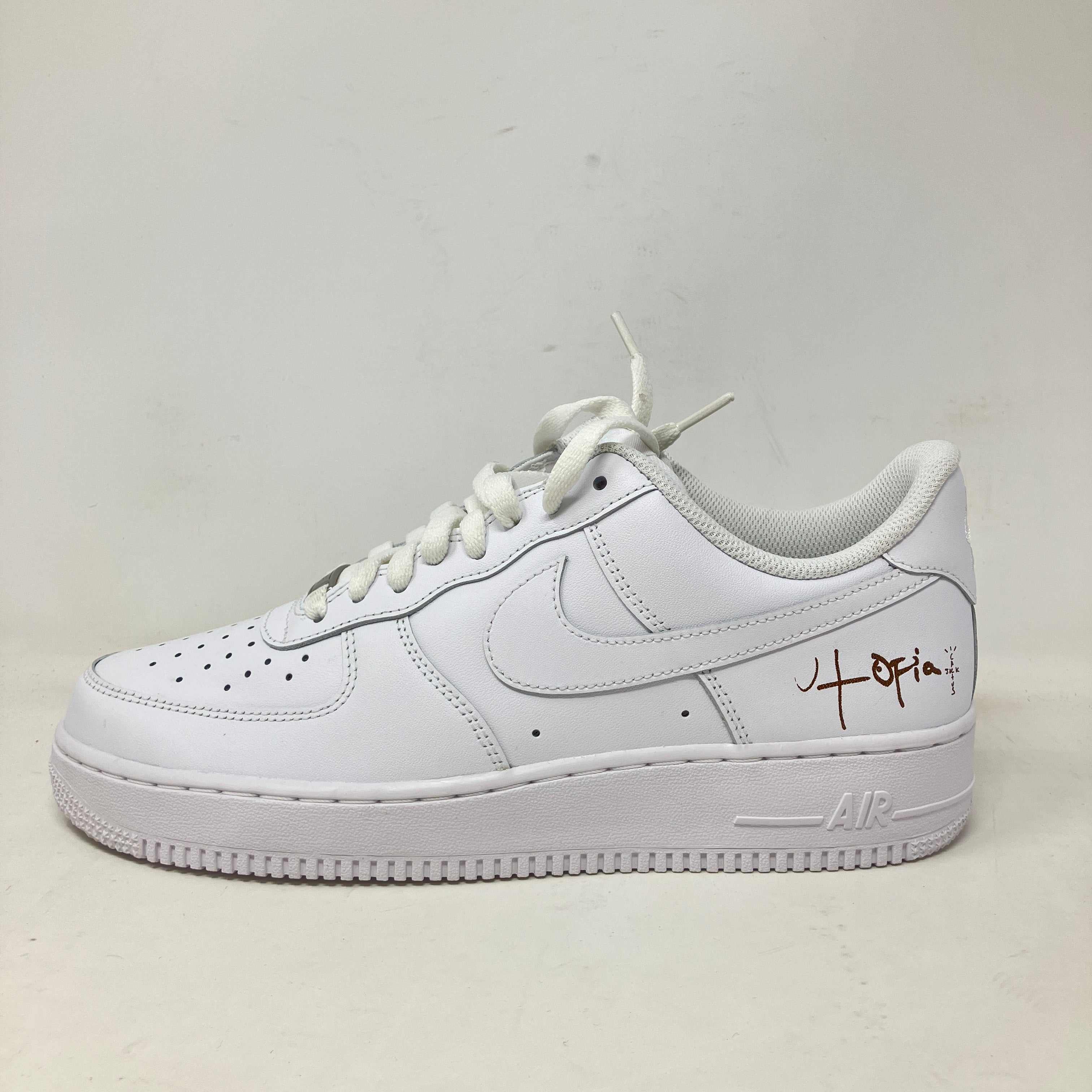Nike Air Force 1 Low '07 White Travis Scott Cactus Jack Utopia Edition sneaker, brand new without box.