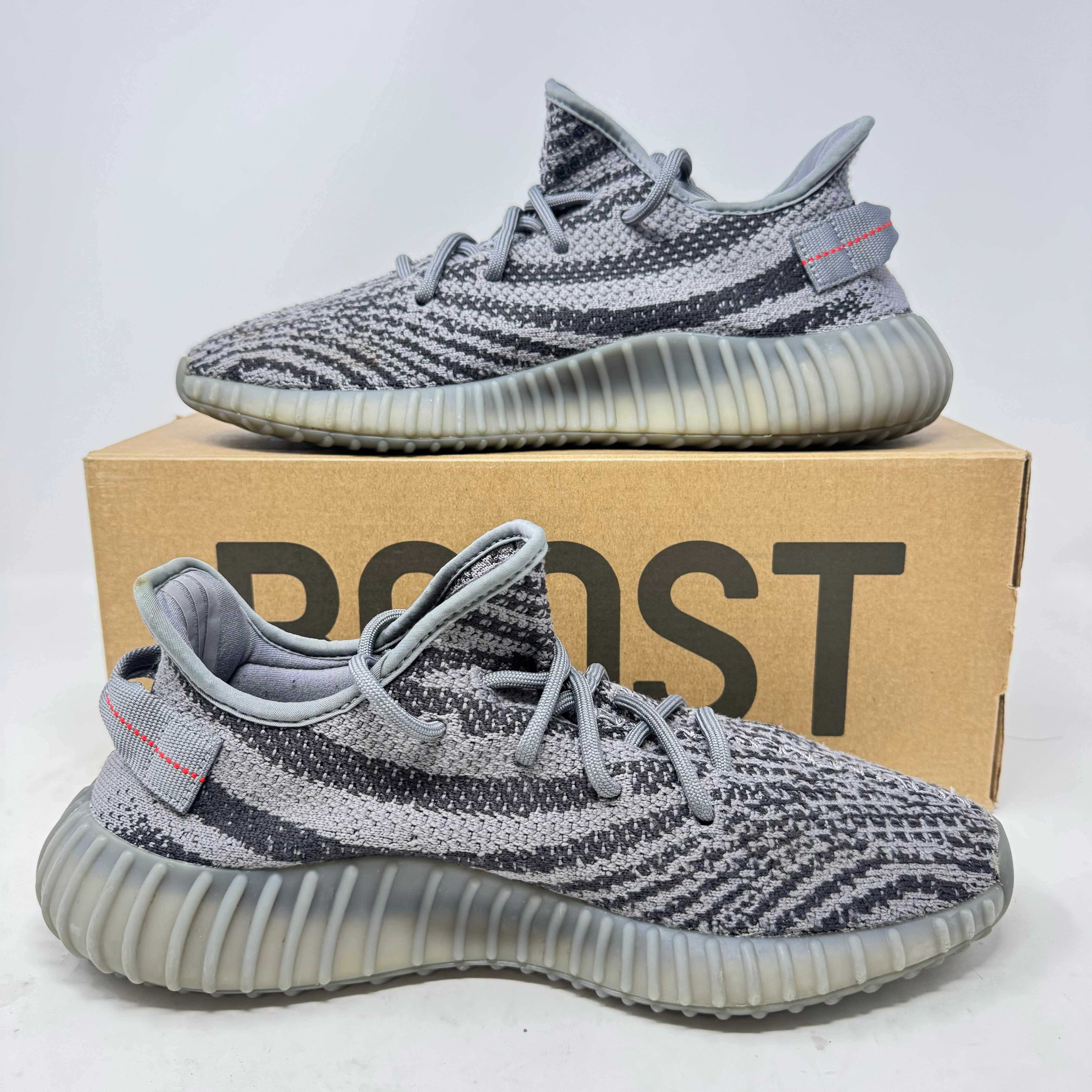 adidas Yeezy Boost 350 V2 Beluga 2.0 sneakers in preowned condition with box and accessories.