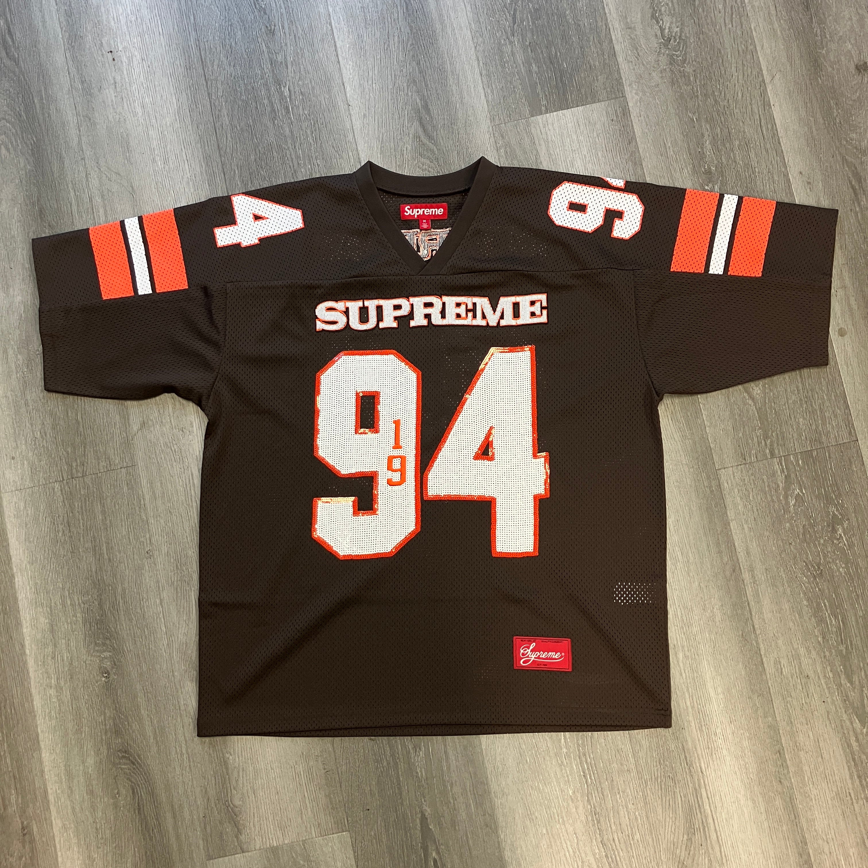 Supreme Sequin Football Jersey Brown