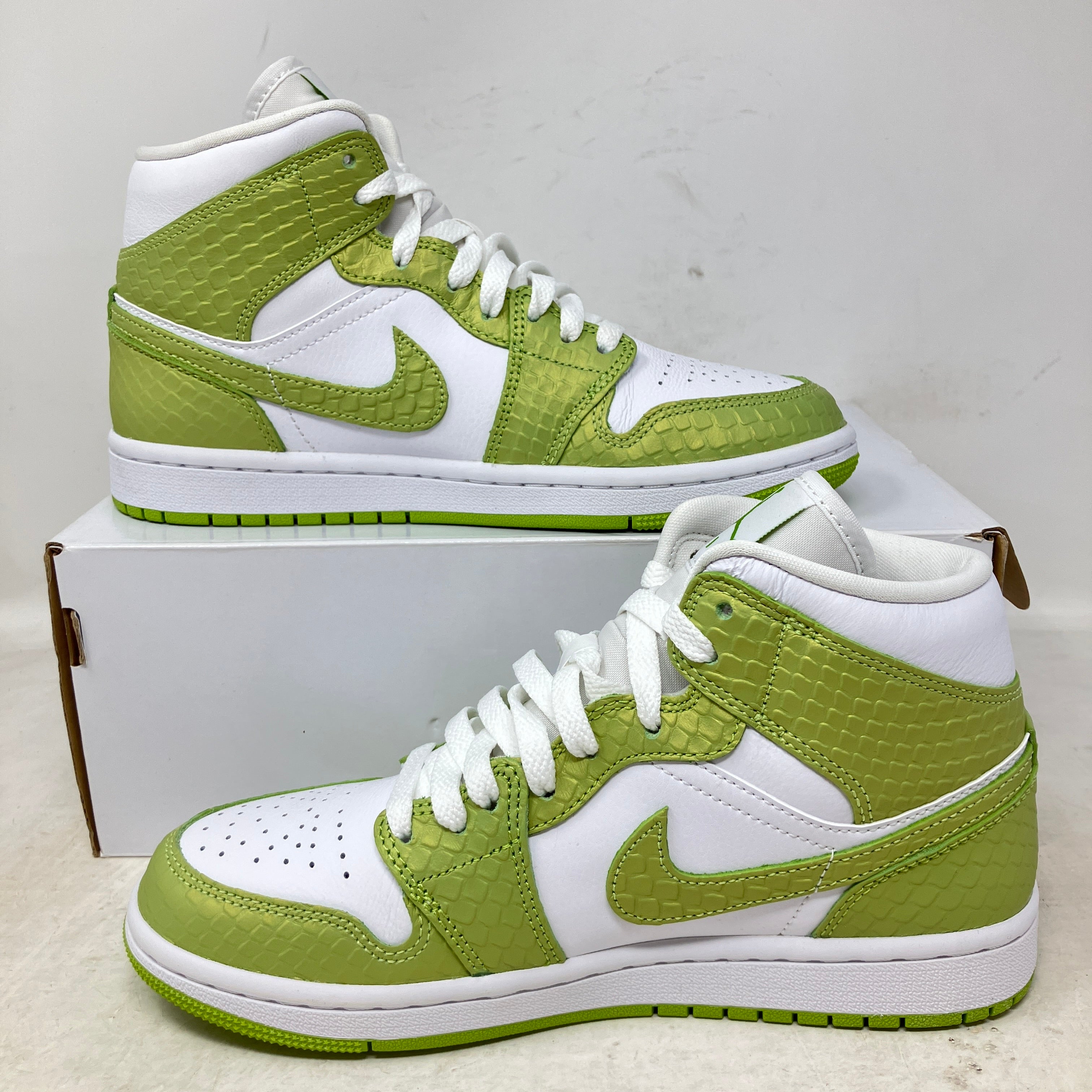 Jordan 1 Mid Green Python (Women's)