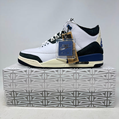Jordan 3 Retro OG SP A Ma Maniére Diffused Blue sneaker on box, brand new with accessories.