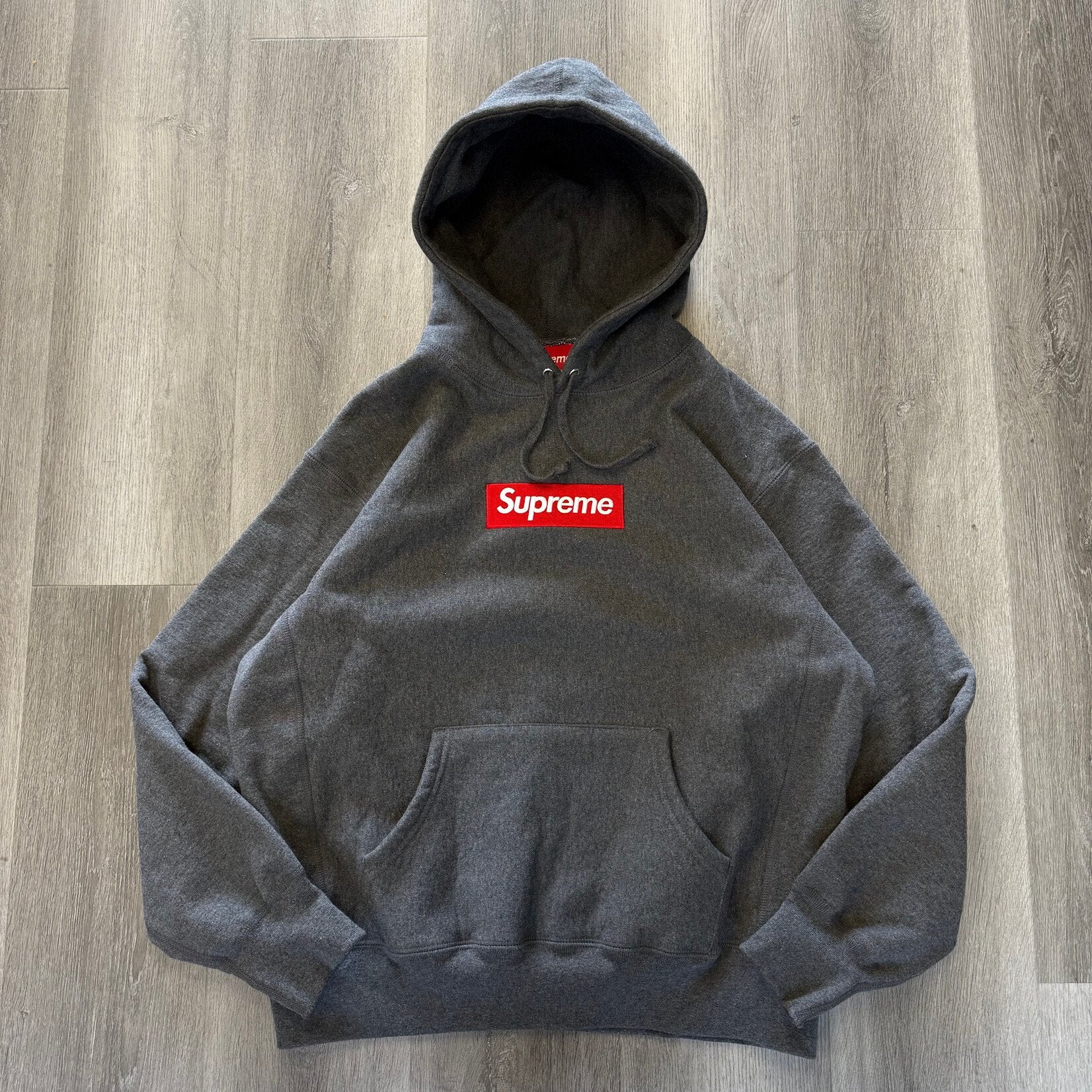 Supreme Box Logo Hooded Sweatshirt (FW21) Charcoal