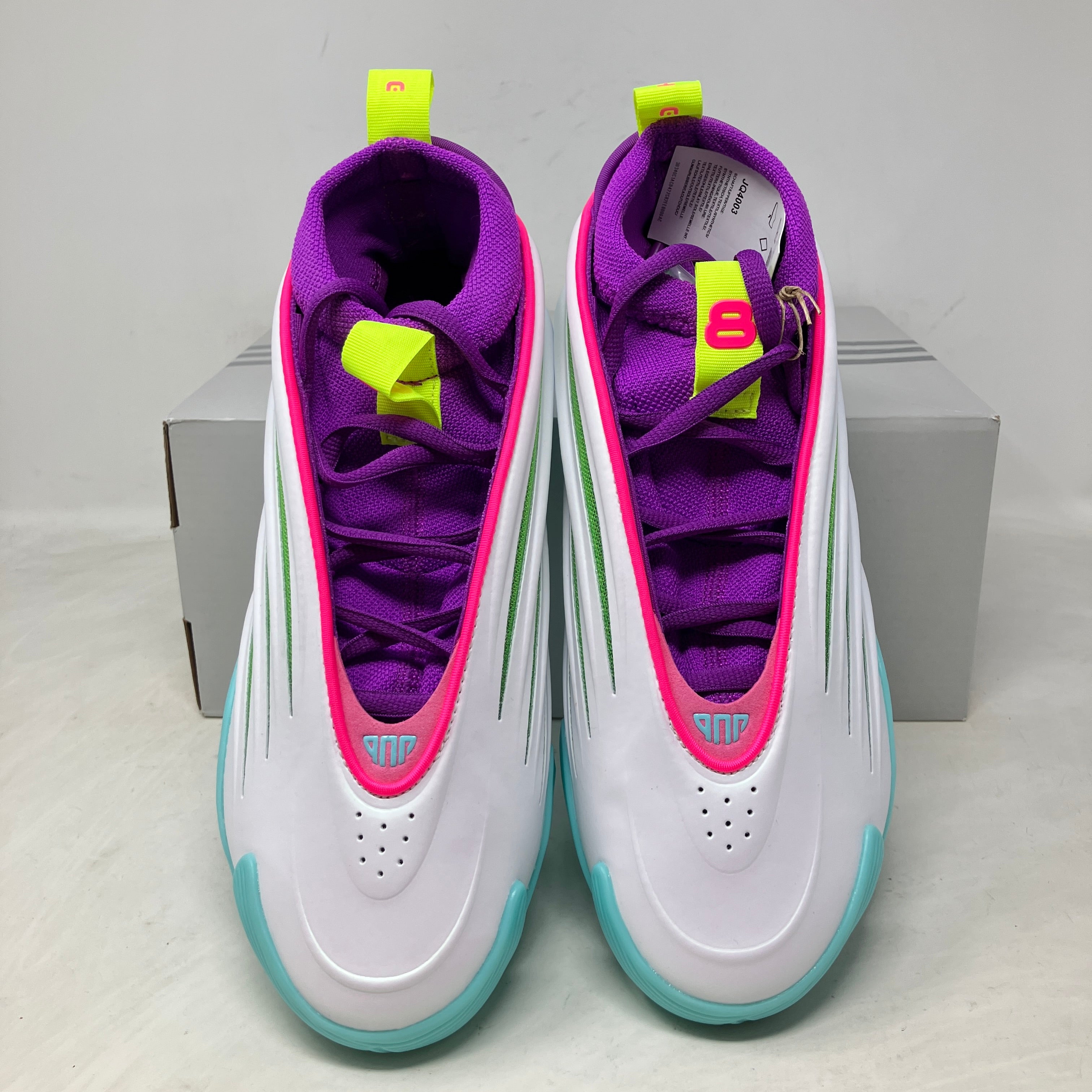 adidas Harden Vol. 9 Jalen Williams White Lucid Lime Pink