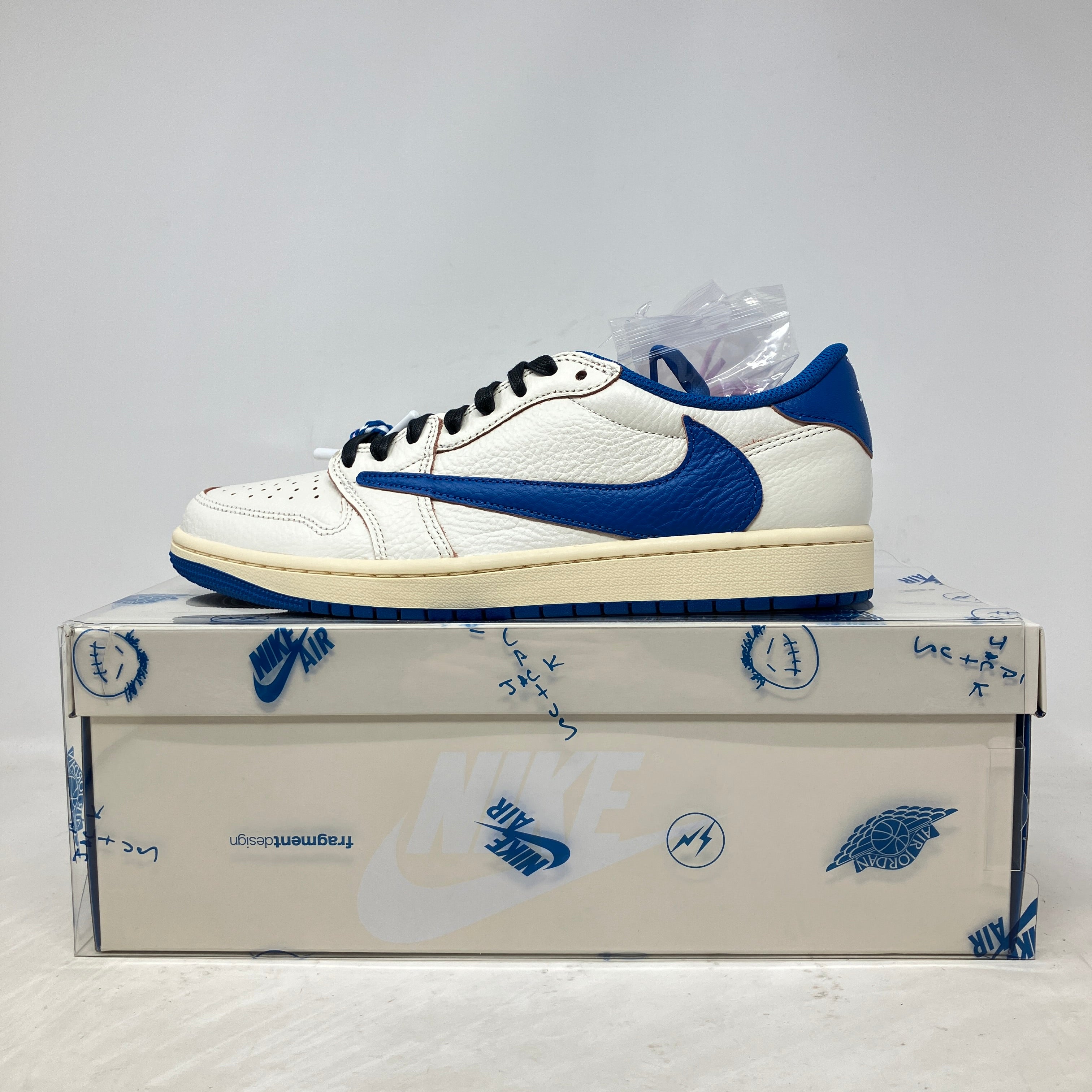 Jordan 1 Retro Low OG SP Fragment x Travis Scott Sail Military Blue