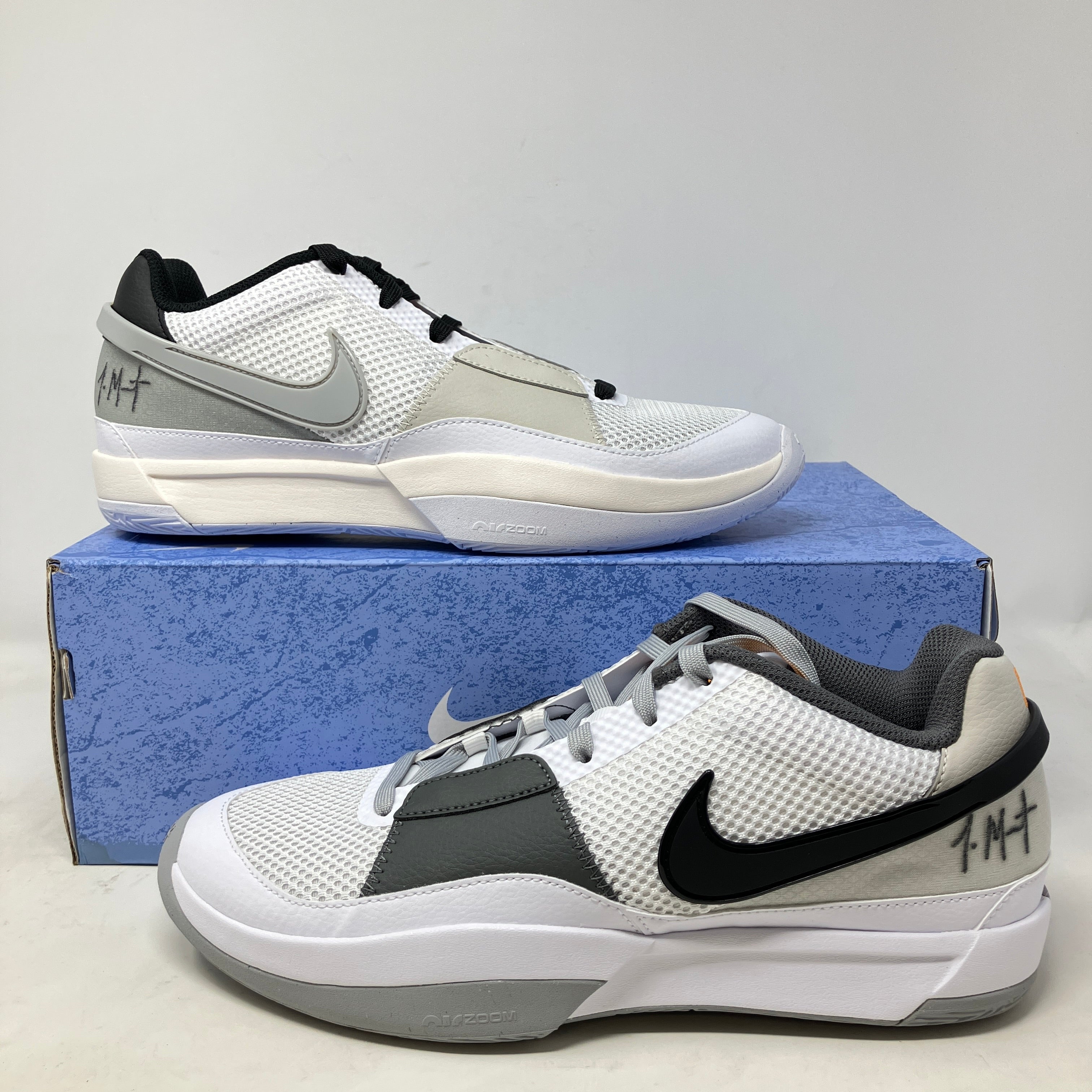 シューズ(男性用) Nike Ja 1 Hunger \"Light Smoke Grey\" DR8786-100 Nike Ja 1 Hunger Light Smoke Grey White Black