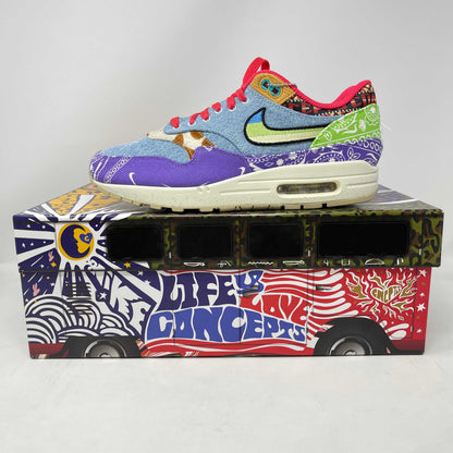 Nike Air Max 1 SP Concepts Far Out limited edition sneaker in vibrant colors on unique box