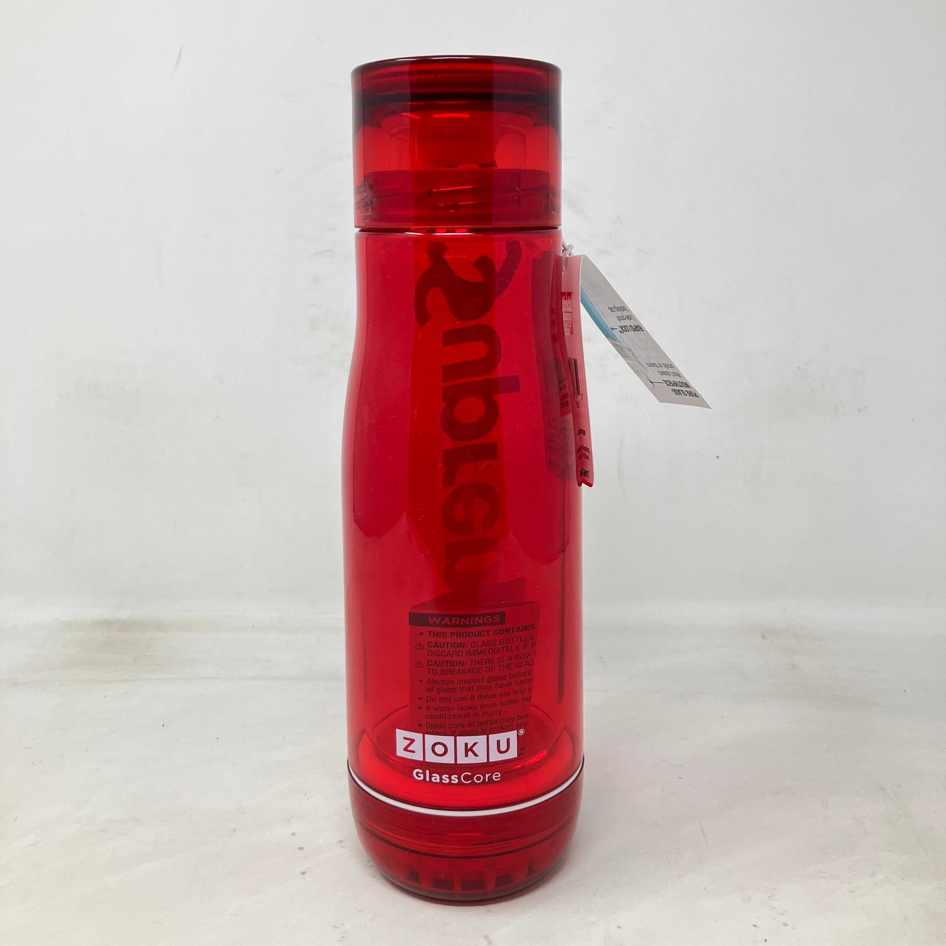 Supreme Zoku Glass Core 16 oz. Bottle Red