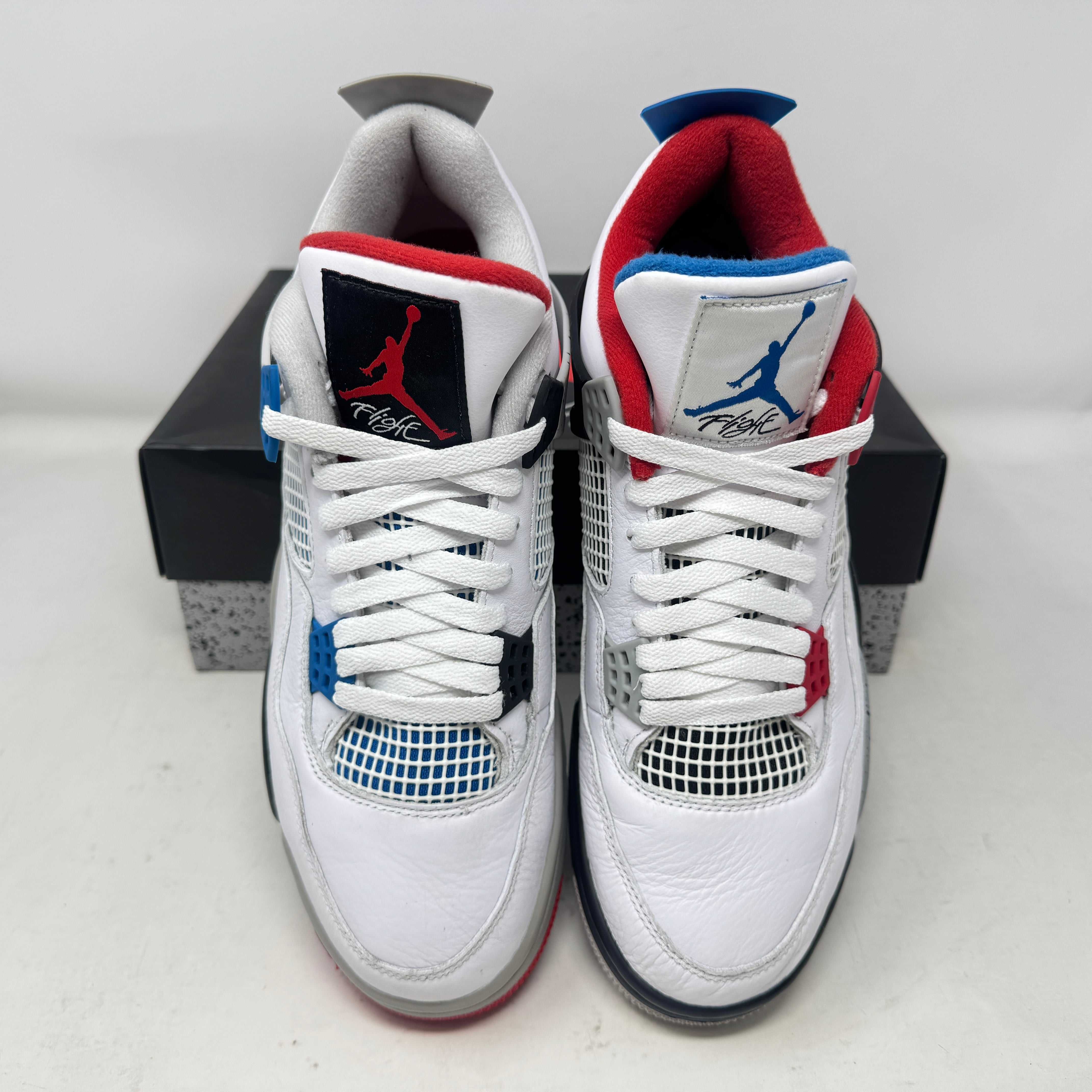 Jordan 4 Retro What The sneakers, pre-owned with all accessories included.
