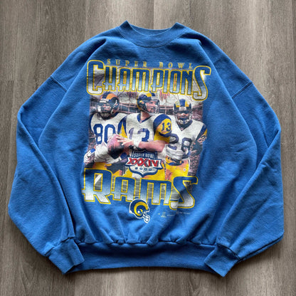Vintage 2000 Super Bowl Champions Rams crewneck sweatshirt.