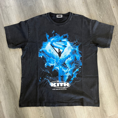 Kith x Superman 2025 Movie Lightning Vintage Tee Black