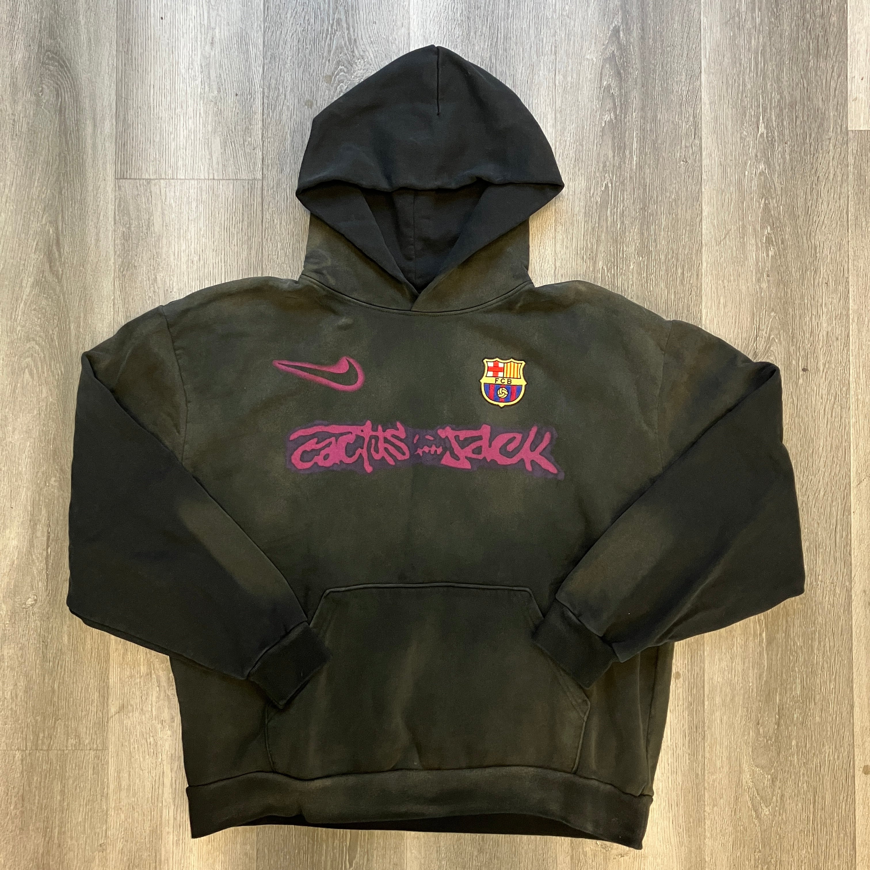 Travis Scott x Nike x FC Barcelona Spray Logo Hoodie Black