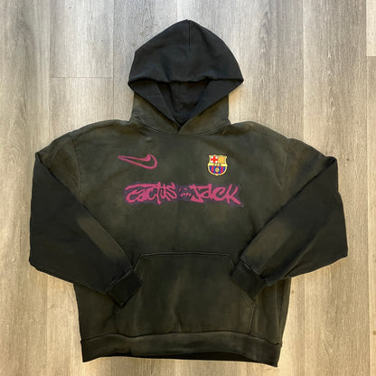 Travis Scott x Nike x FC Barcelona Spray Logo Hoodie Black