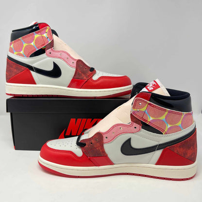 Jordan 1 Retro High OG Spider-Man Across the Spider-Verse sneakers, brand new condition with box.
