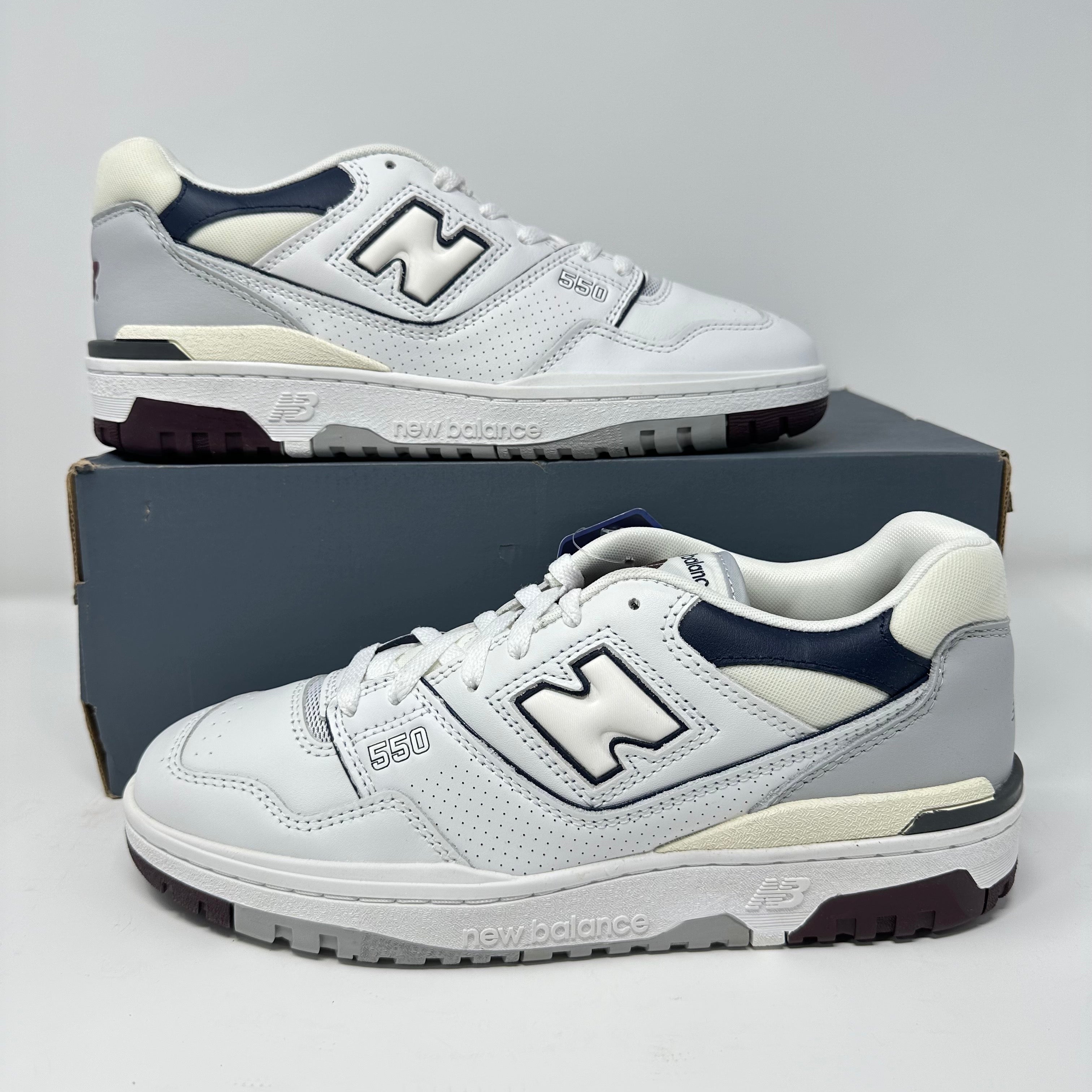 New Balance 550 White Natural Indigo Burgundy
