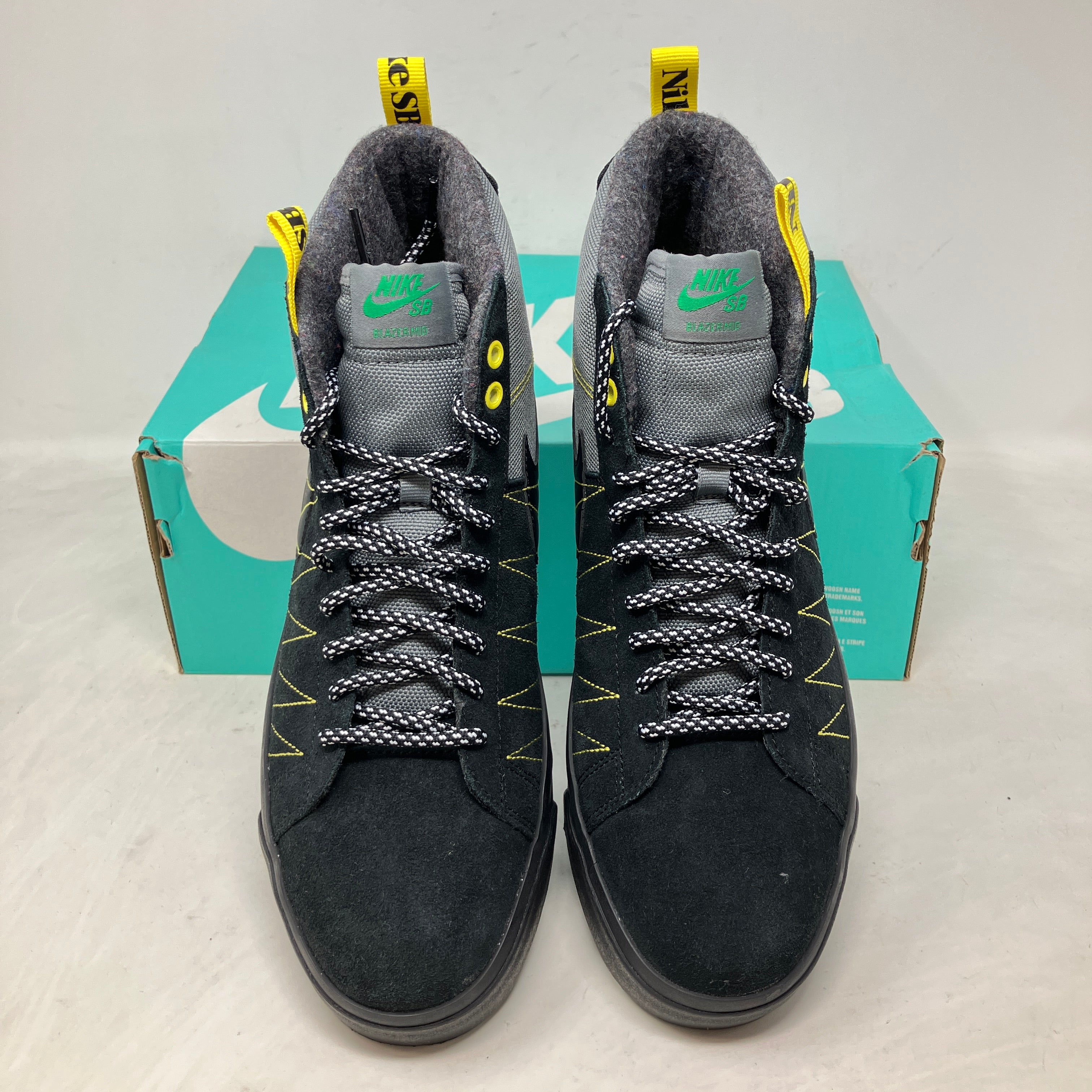 Nike SB Zoom Blazer Mid PRM Acclimate Cool Grey Yellow Strike