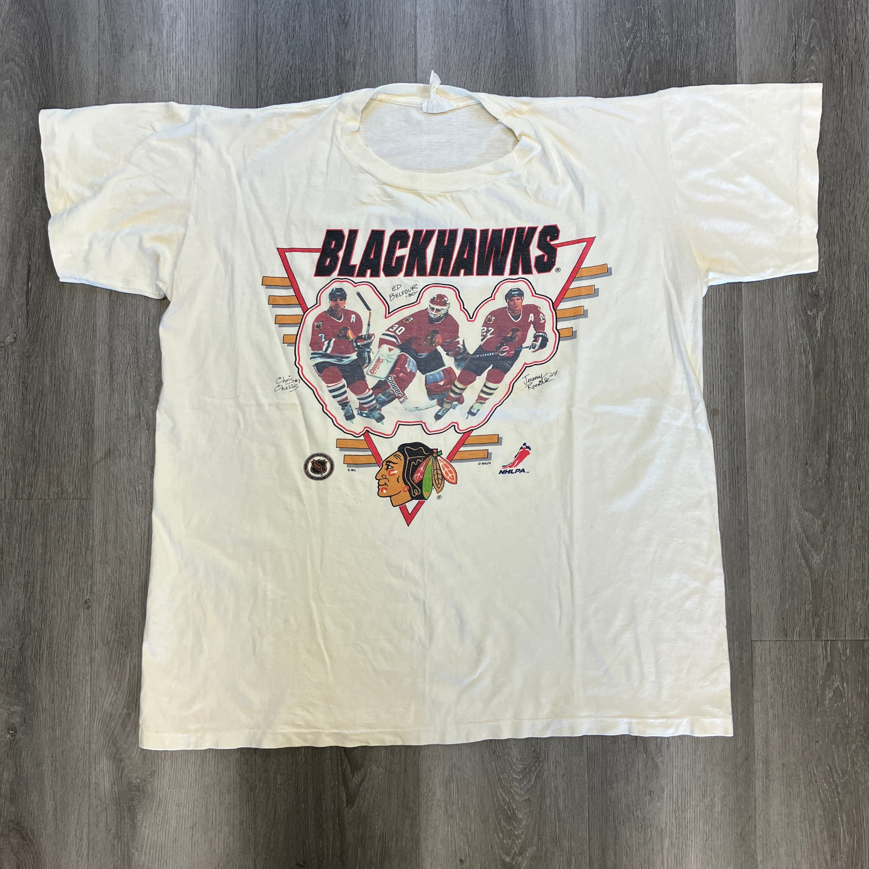Vintage 90s Chicago Blackhawks Trio T Shirt