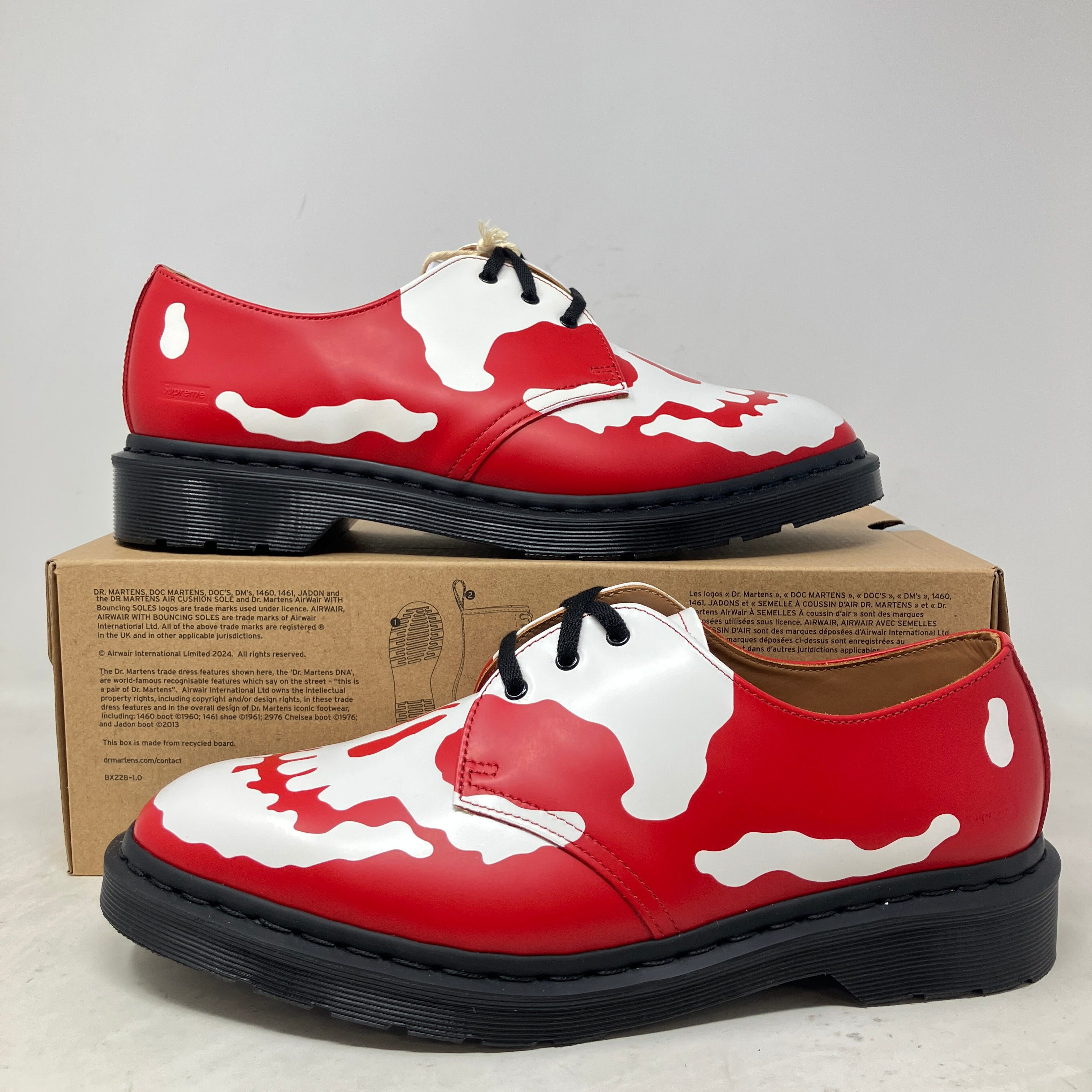 Dr. Martens 1461 3-Eye Shoe Supreme Skull Red White