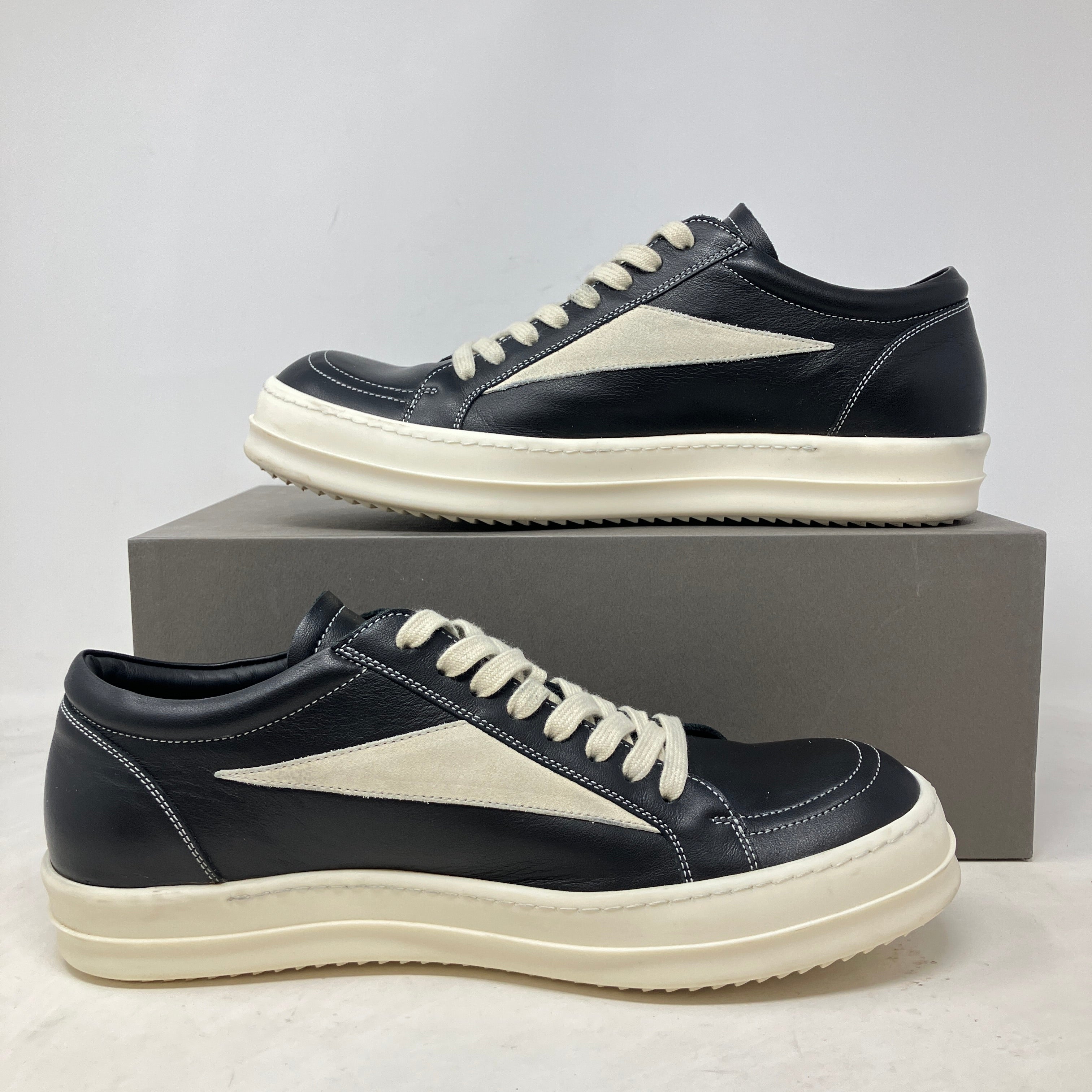 Rick Owens Vintage Leather Sneaker Black Milk