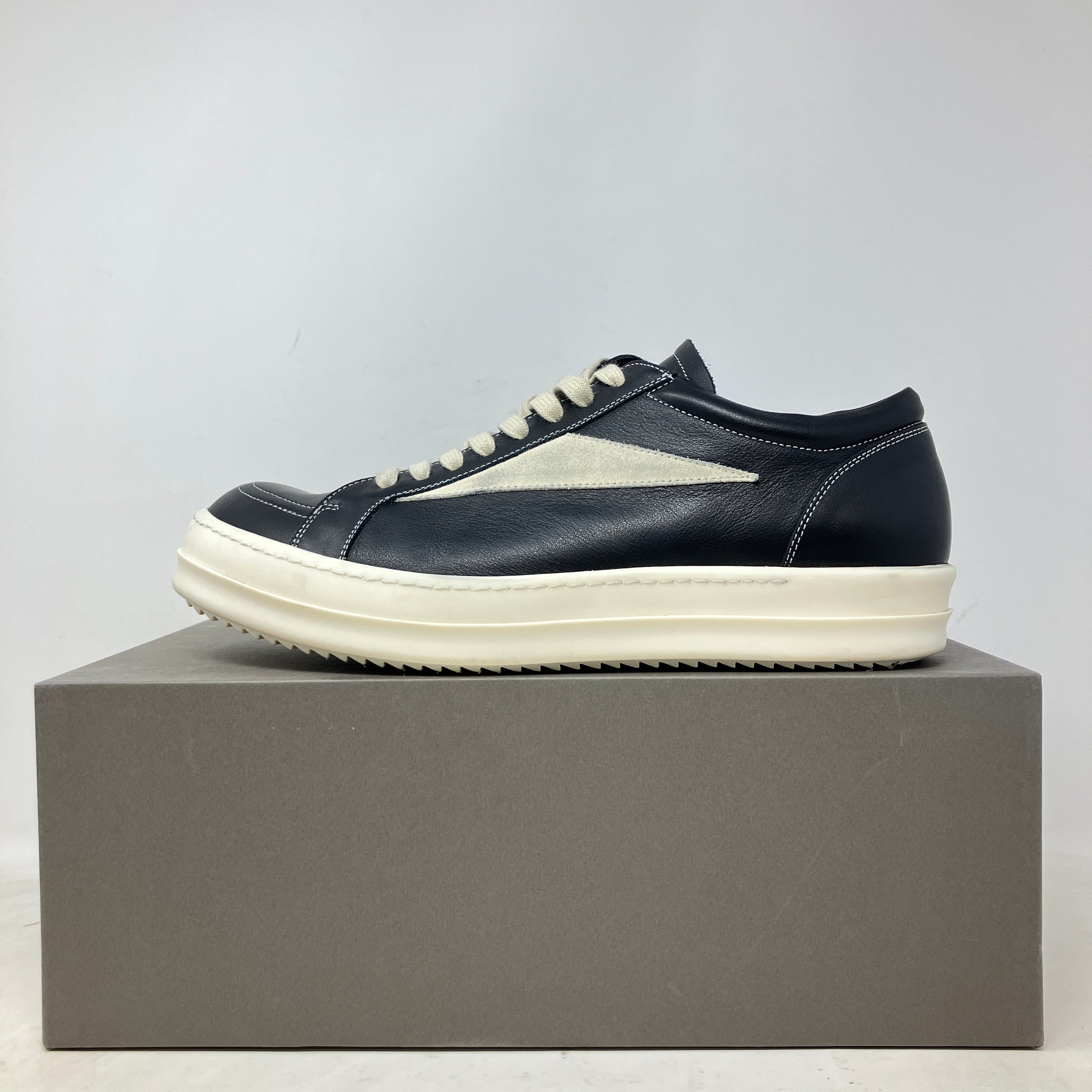 Rick Owens Vintage Leather Sneaker Black Milk