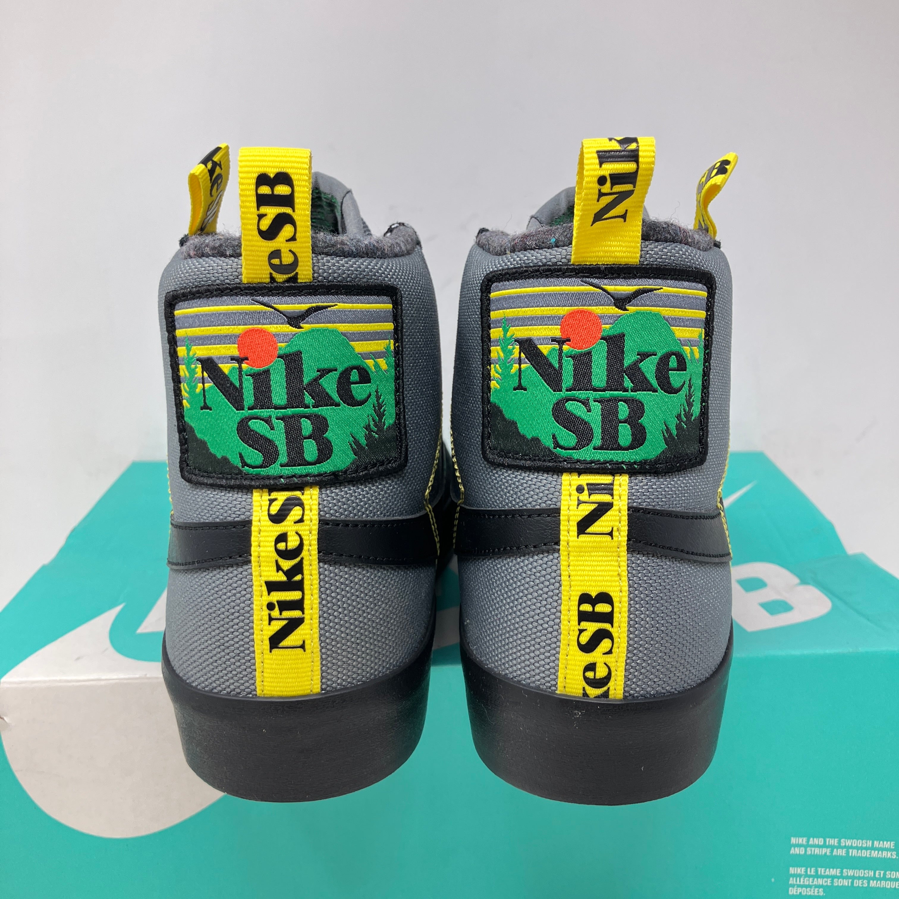 Nike SB Zoom Blazer Mid PRM Acclimate Cool Grey Yellow Strike