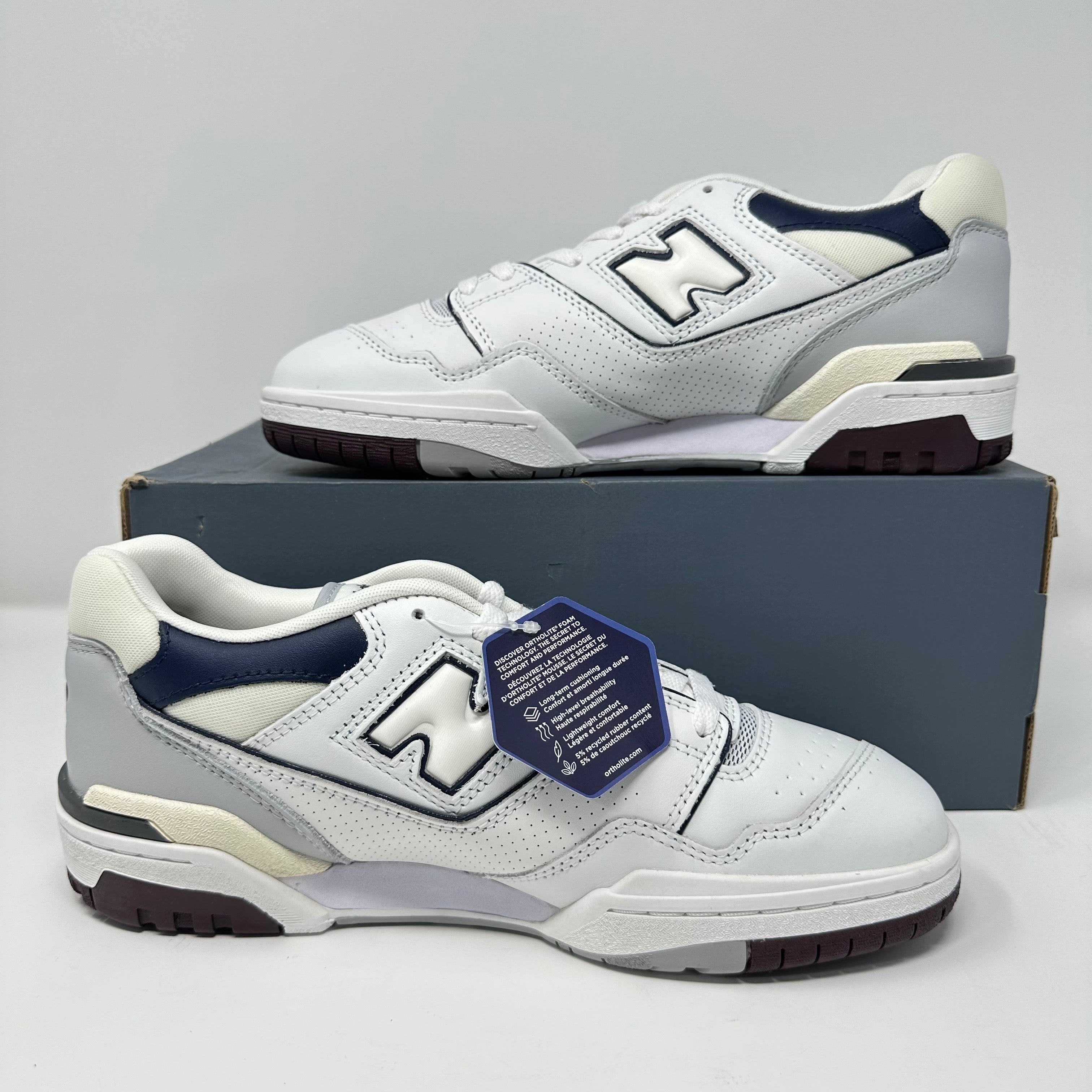 New Balance 550 White Natural Indigo Burgundy