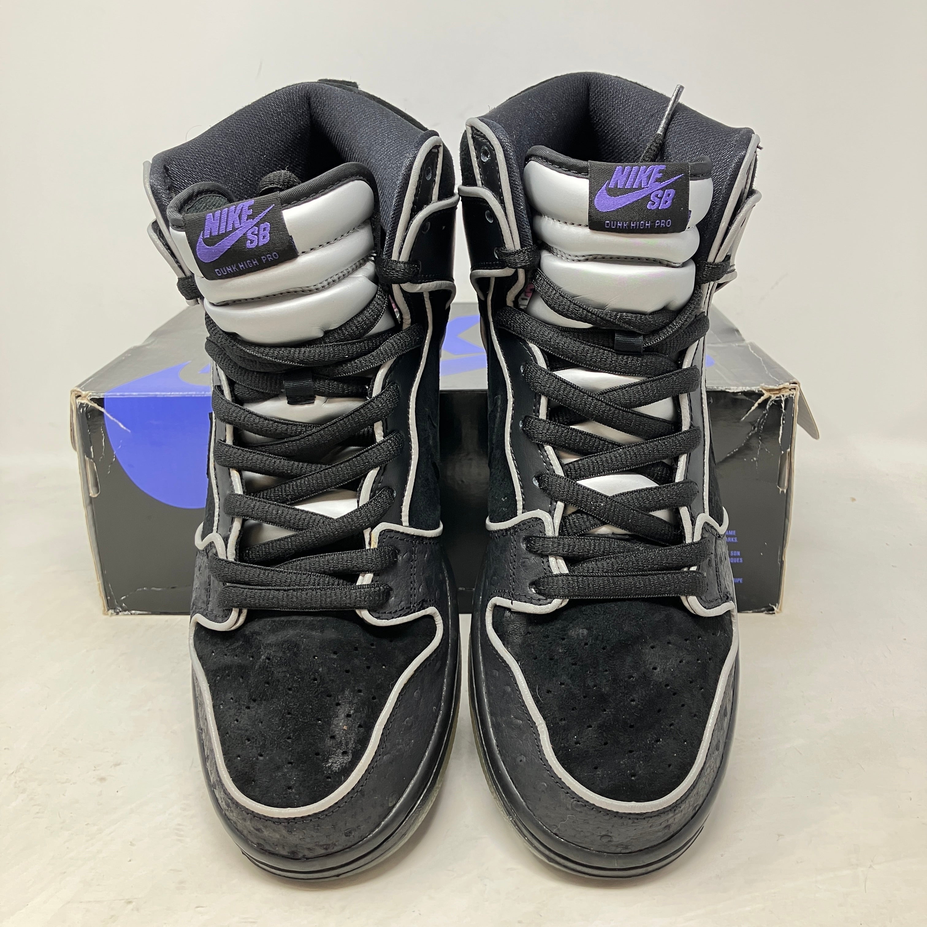 Nike SB Dunk High Black Purple Box