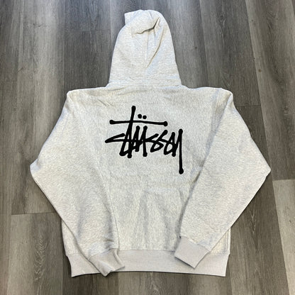Stussy Basic Logo Zip Hoodie Ash Heather Grey