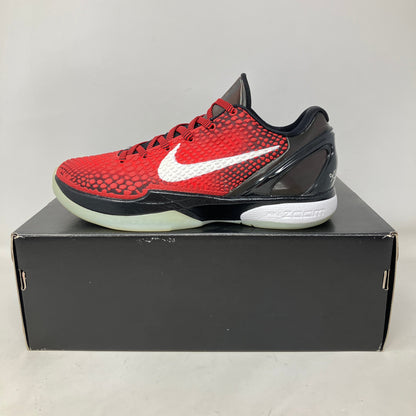 Nike Kobe 6 Protro Challenge Red All-Star 2021 basketball shoe in red and black with white swoosh on black box, pre-owned condition