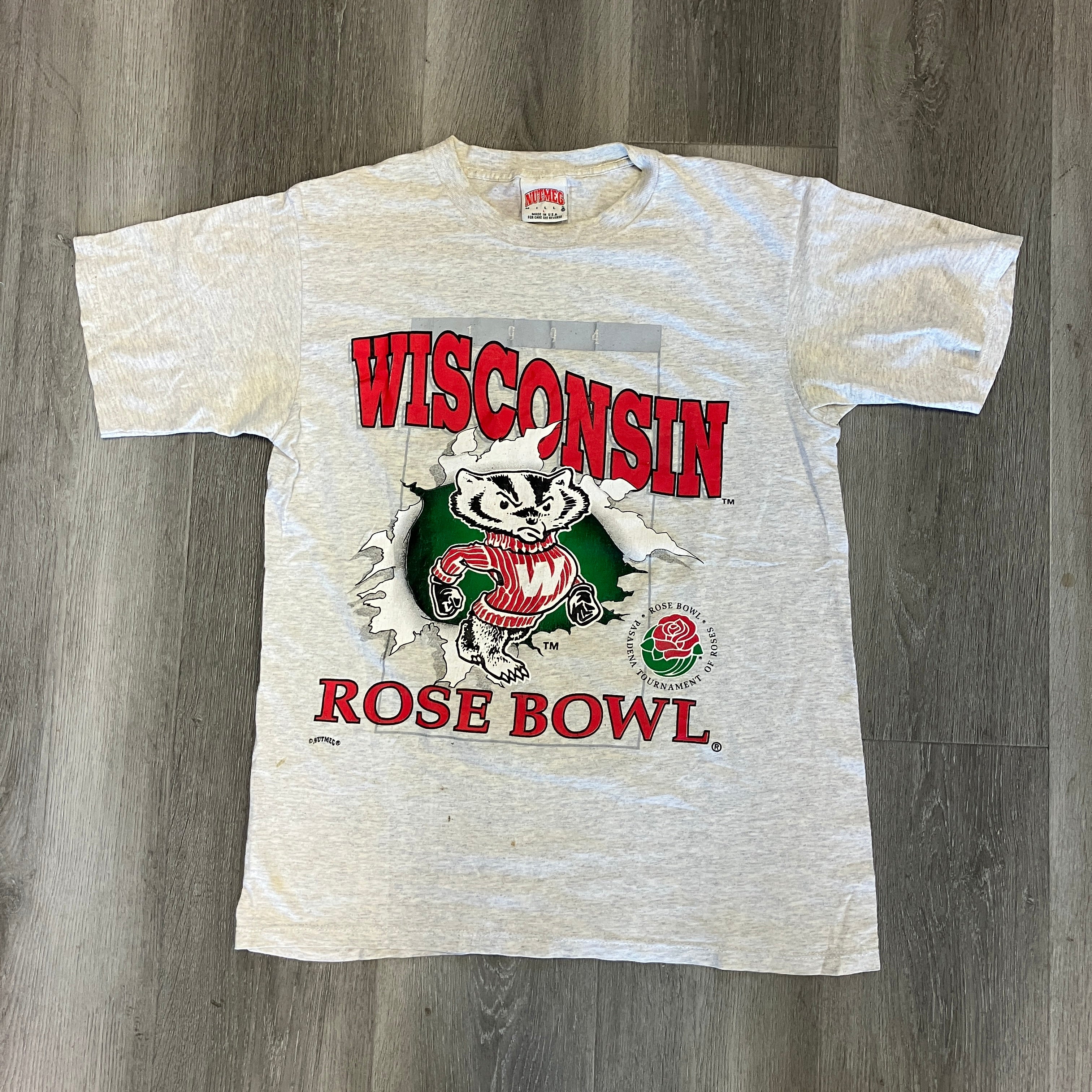 Vintage 1994 Wisconsin Badgers Rose Bowl Nutmeg T Shirt