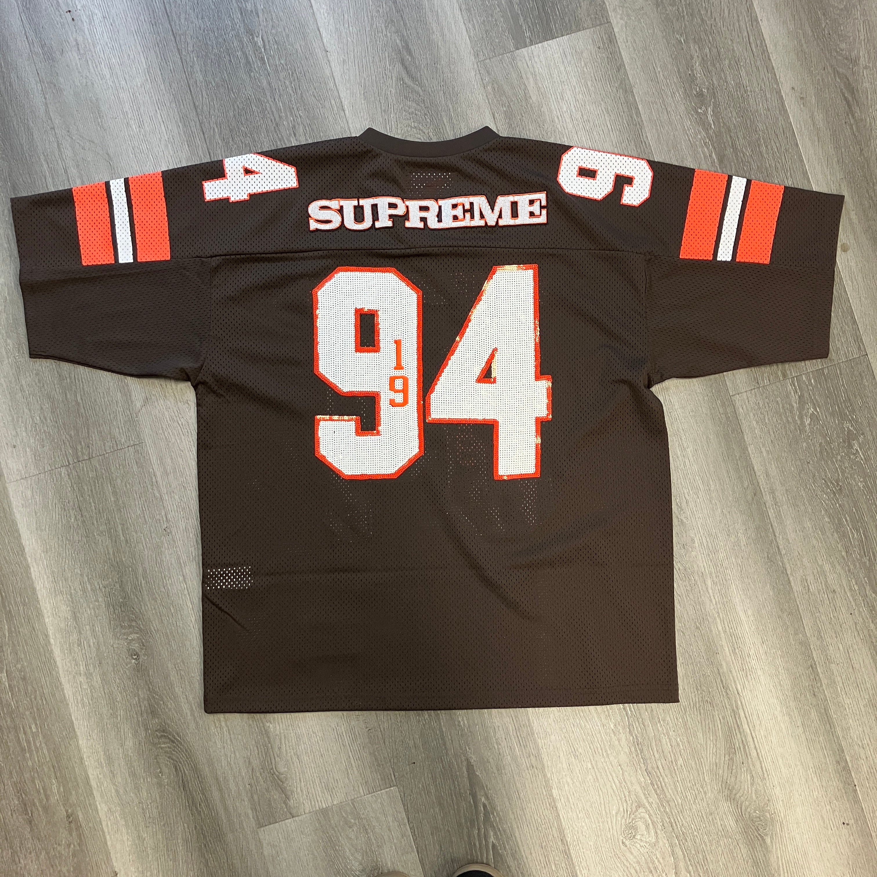 Supreme Sequin Football Jersey Brown