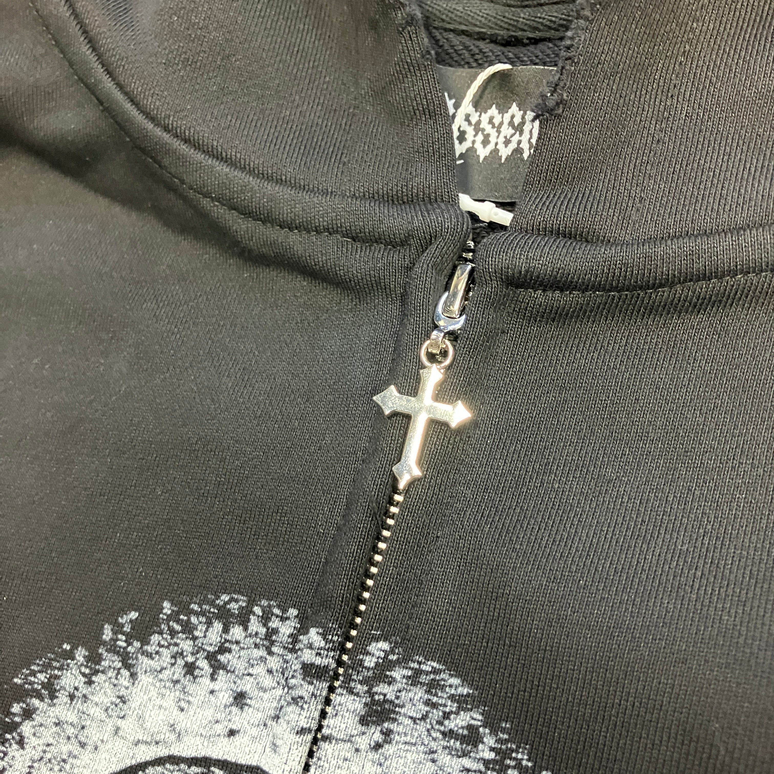 Essence LA Virgin Mary Distressed Zip Up