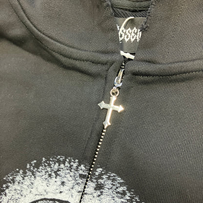 Essence LA Virgin Mary Distressed Zip Up