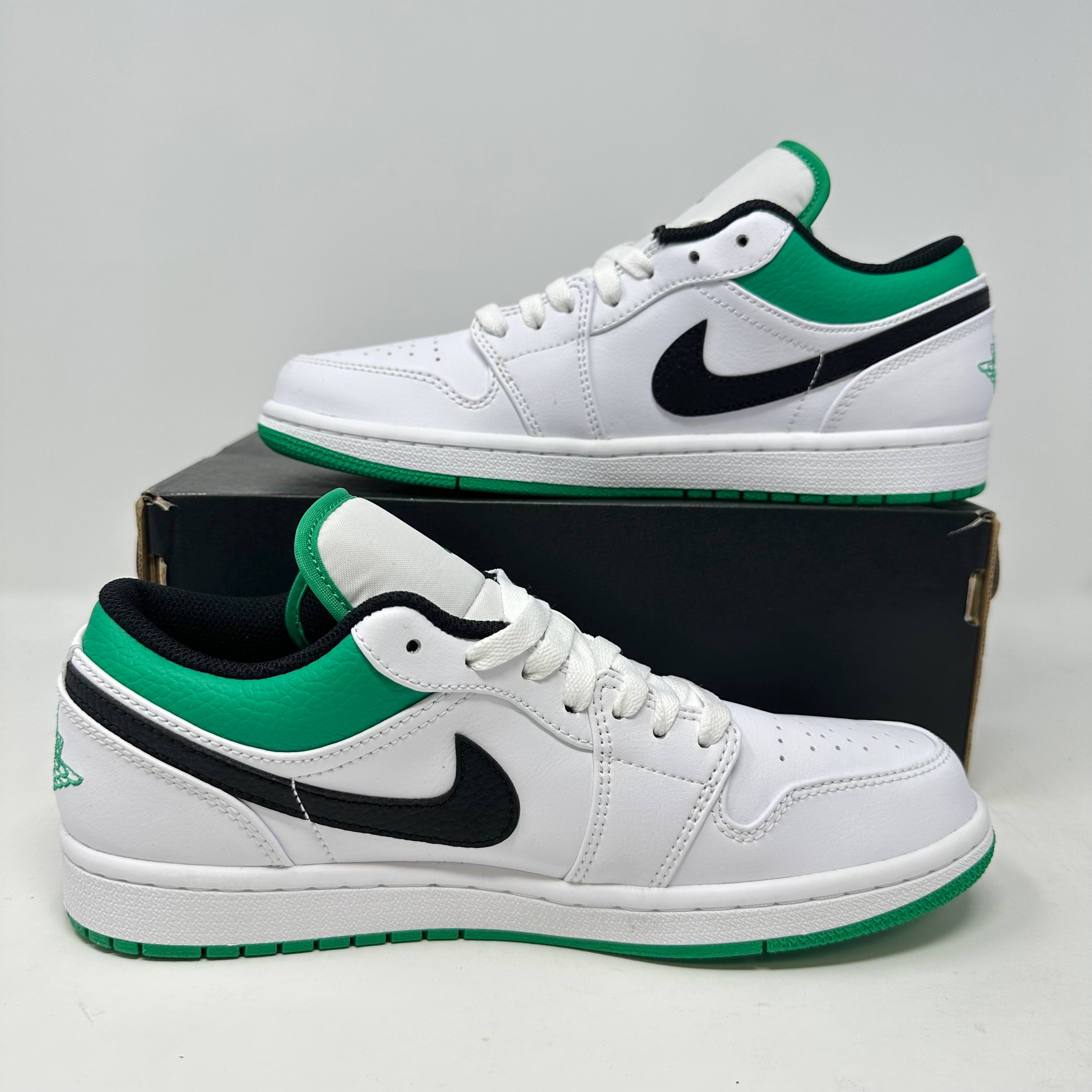 Jordan 1 Low White Lucky Green Black