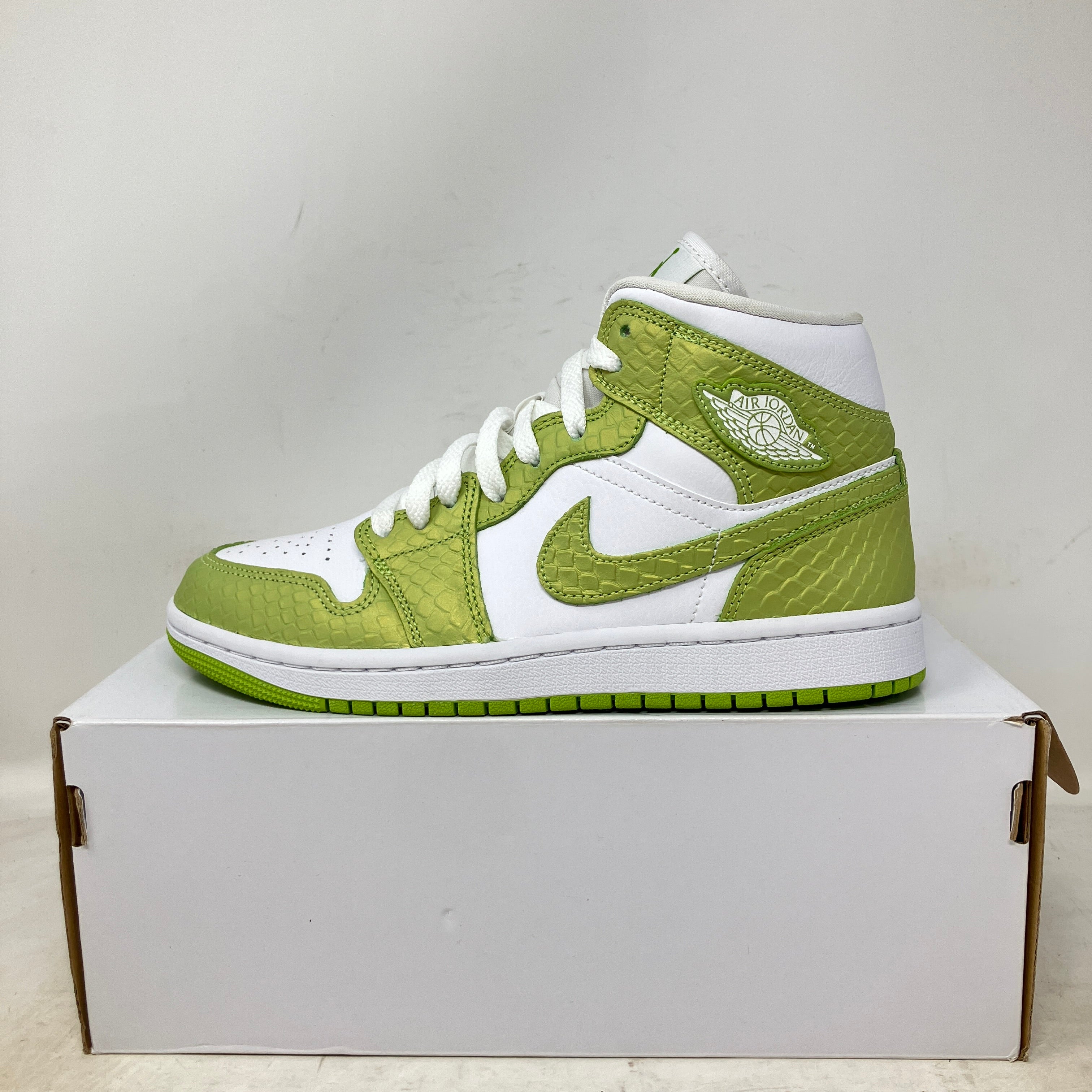 Jordan 1 Mid Green Python (Women's)